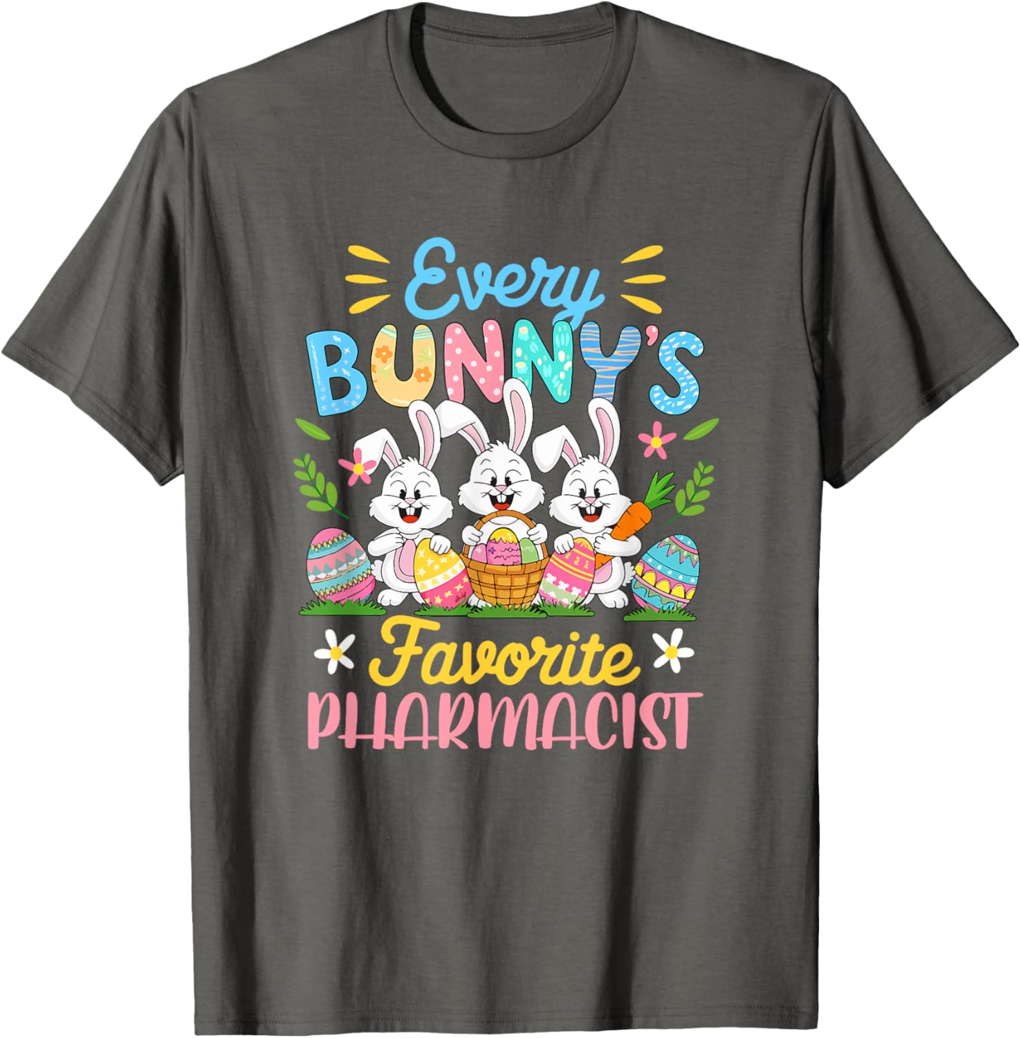 Bunny's Favorite Pharmacist Easter Bunnies Egg Hunt T-Shirt for Kids - 13