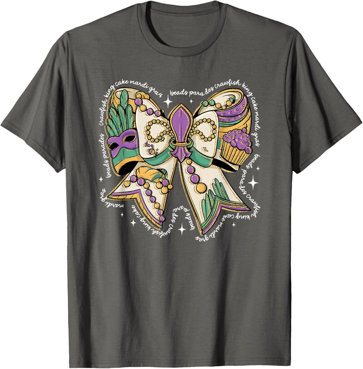 Coquette Bow Mardi Gras T-Shirt for Men and Women - Fun Festival Wear - 11