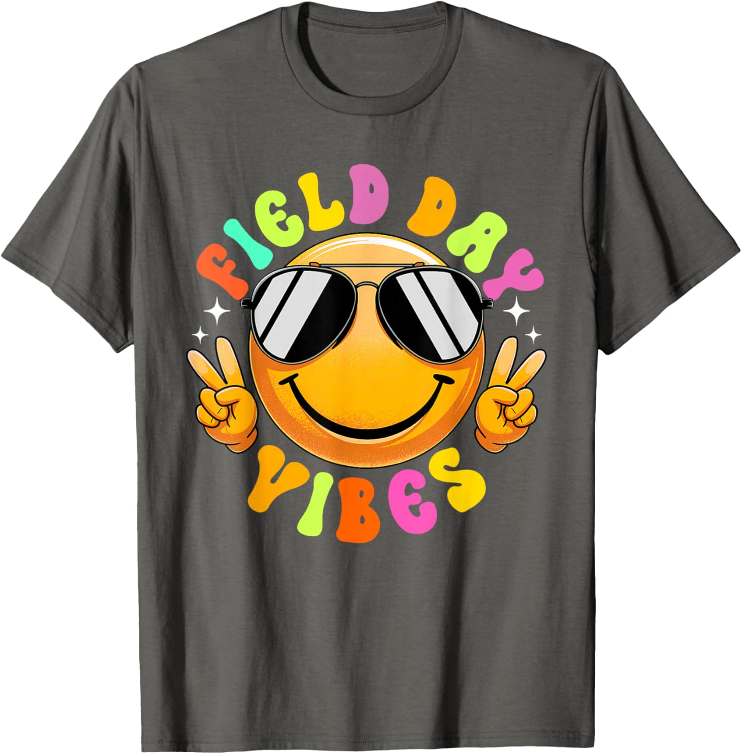 Field Day Vibes Summer Smile Peace Teacher Kids T-Shirt for Fun Times - 2