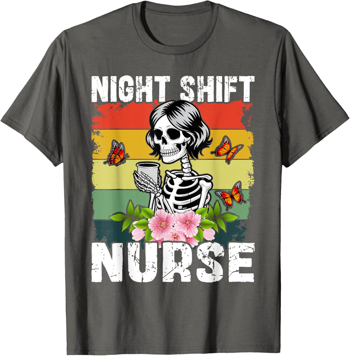 Funny Night Shift Nurse Skeleton T-Shirt for Healthcare Professionals - 3