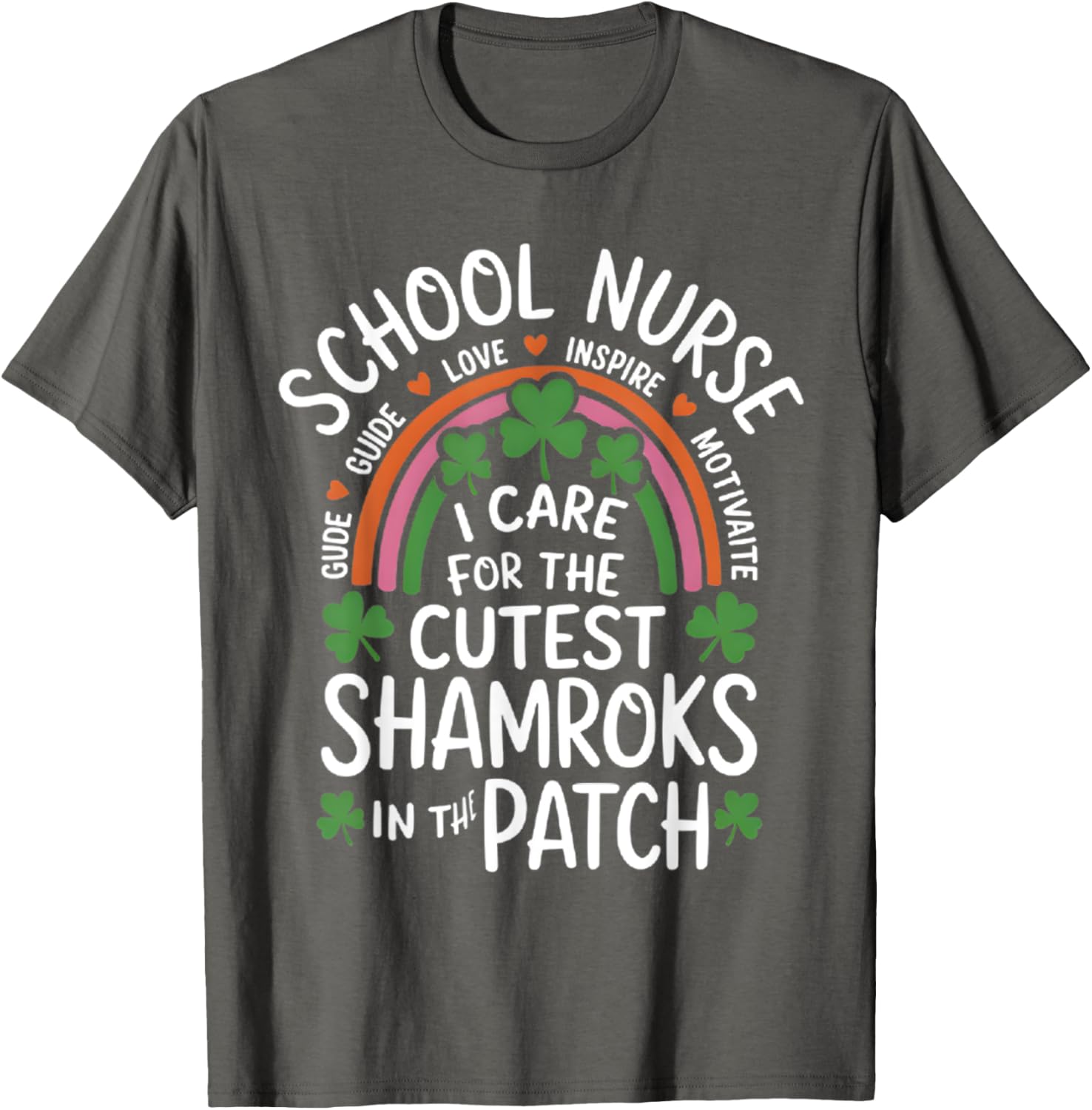 Cute St Patricks Day School Nurse T-Shirt I Care For Shamrocks - 7