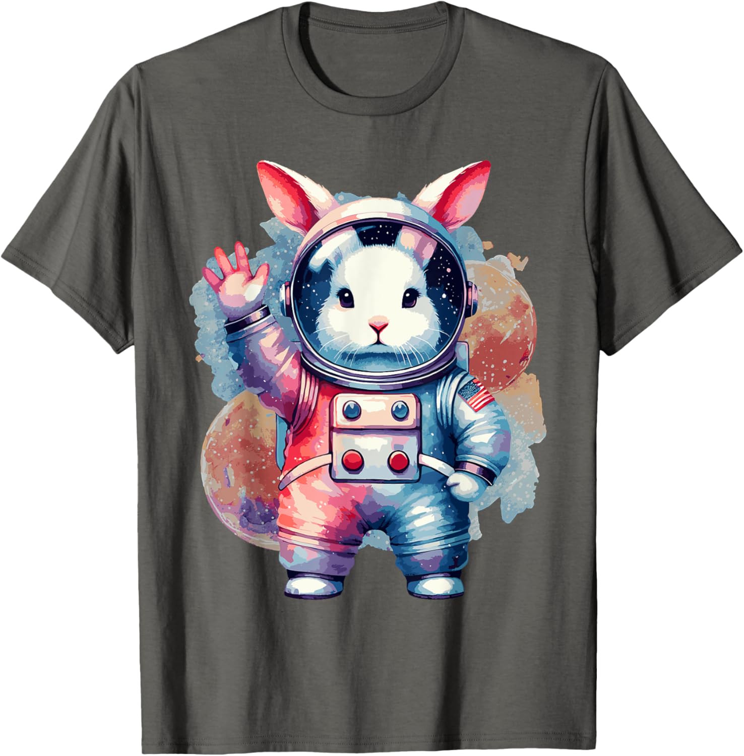 Funny Bunny Rabbit Astronaut Costume Easter T-Shirt for Kids - 8