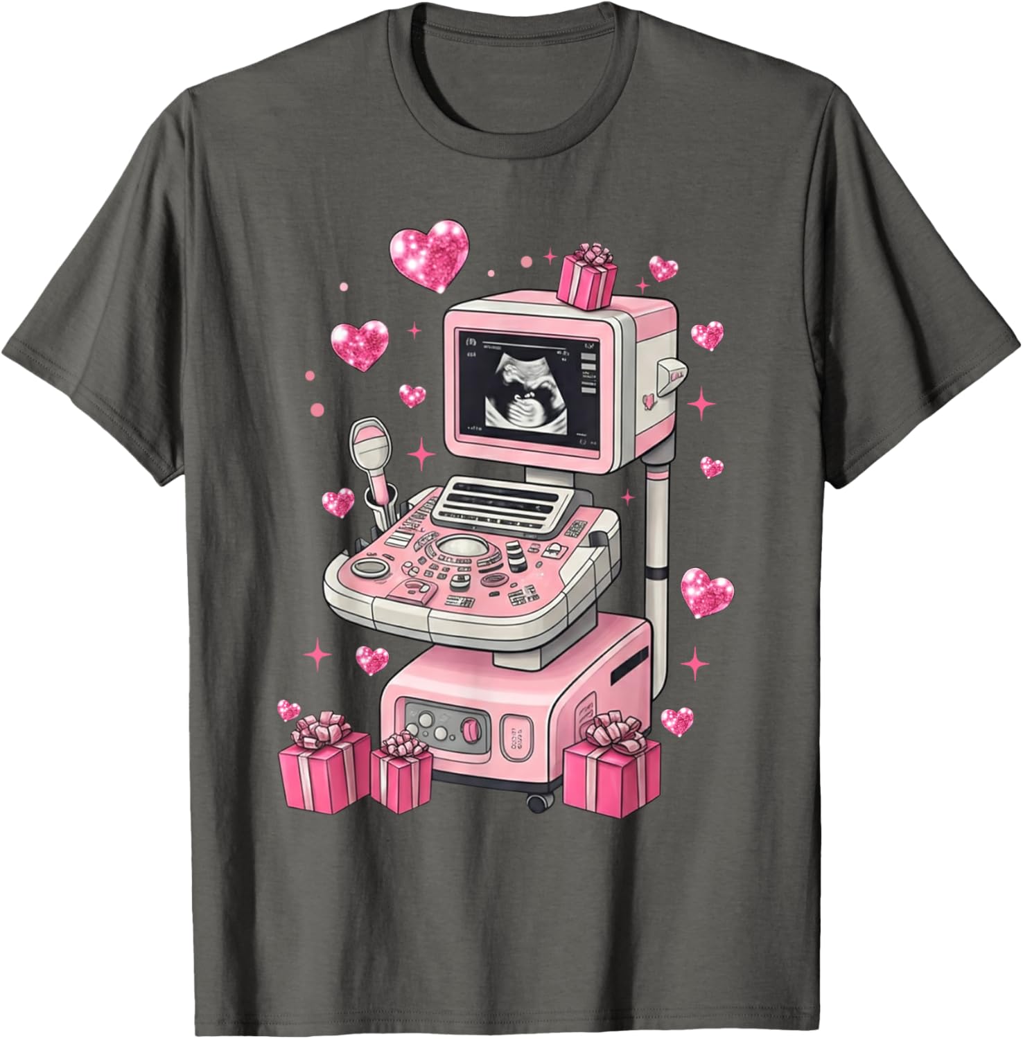 Coquette Bow Sonographer Valentine T-Shirt for Ultrasound Techs - 4