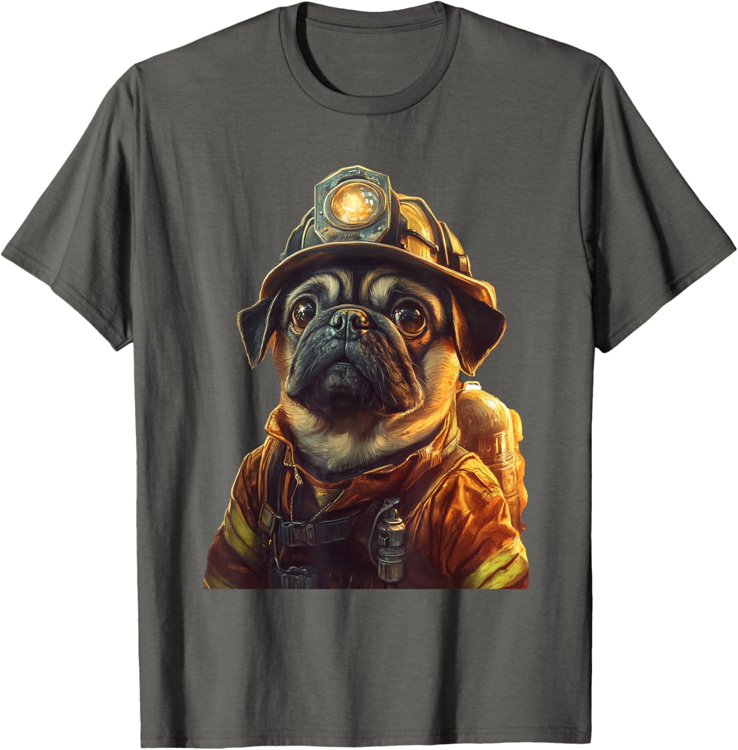 Cute Pug Firefighter T-Shirt for Dog Lovers - Fun and Playful Design - 15