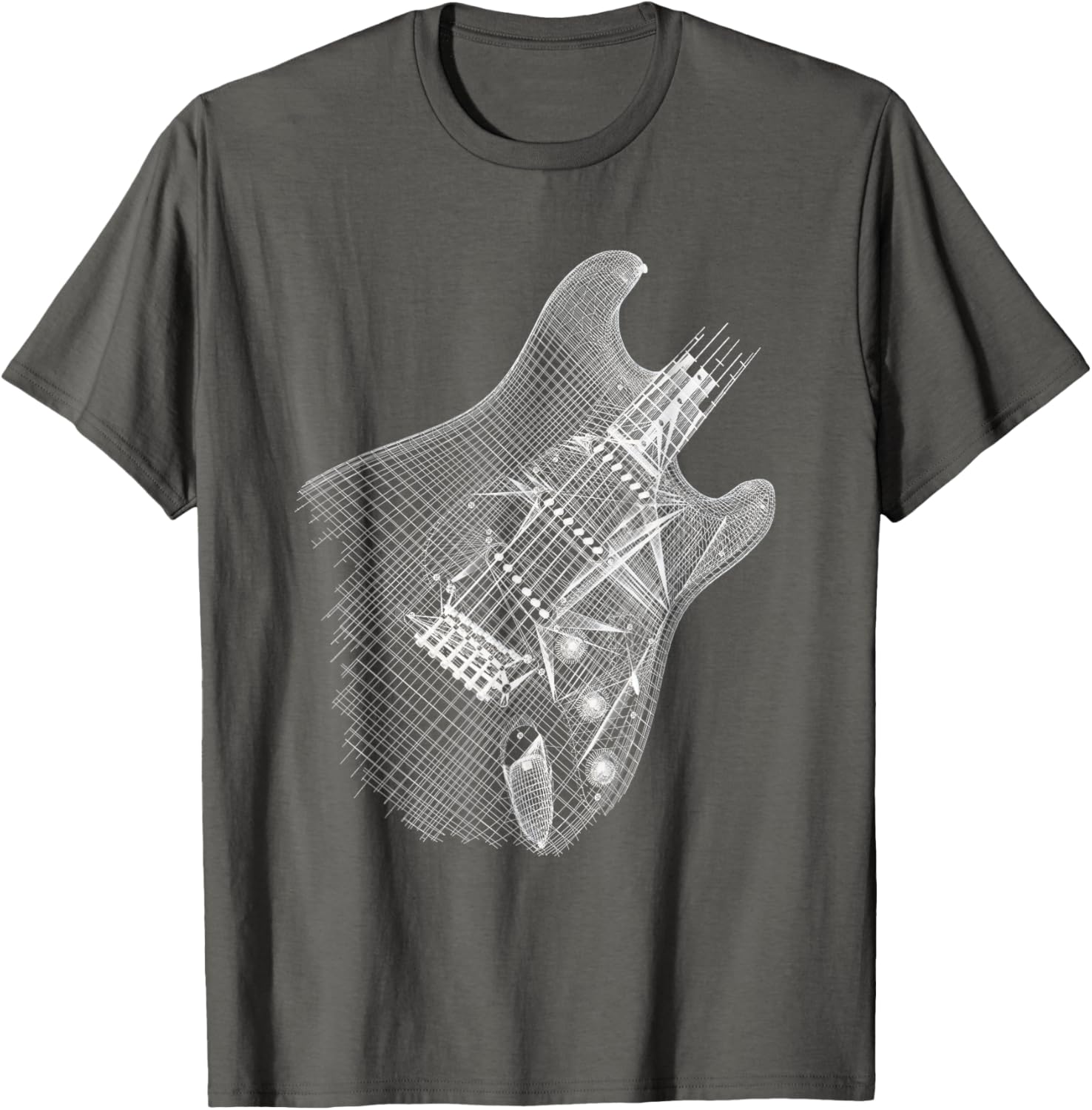 Guitar Wireframe Design T-Shirt for Musicians and Guitarists - 10