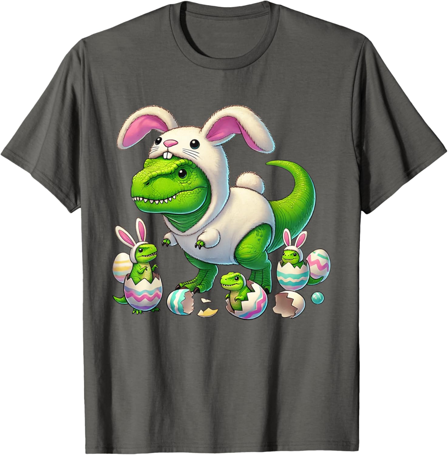 Funny Easter T-Rex Bunny Ears Kids T-Shirt for Boys - Dino Costume Delight - 5