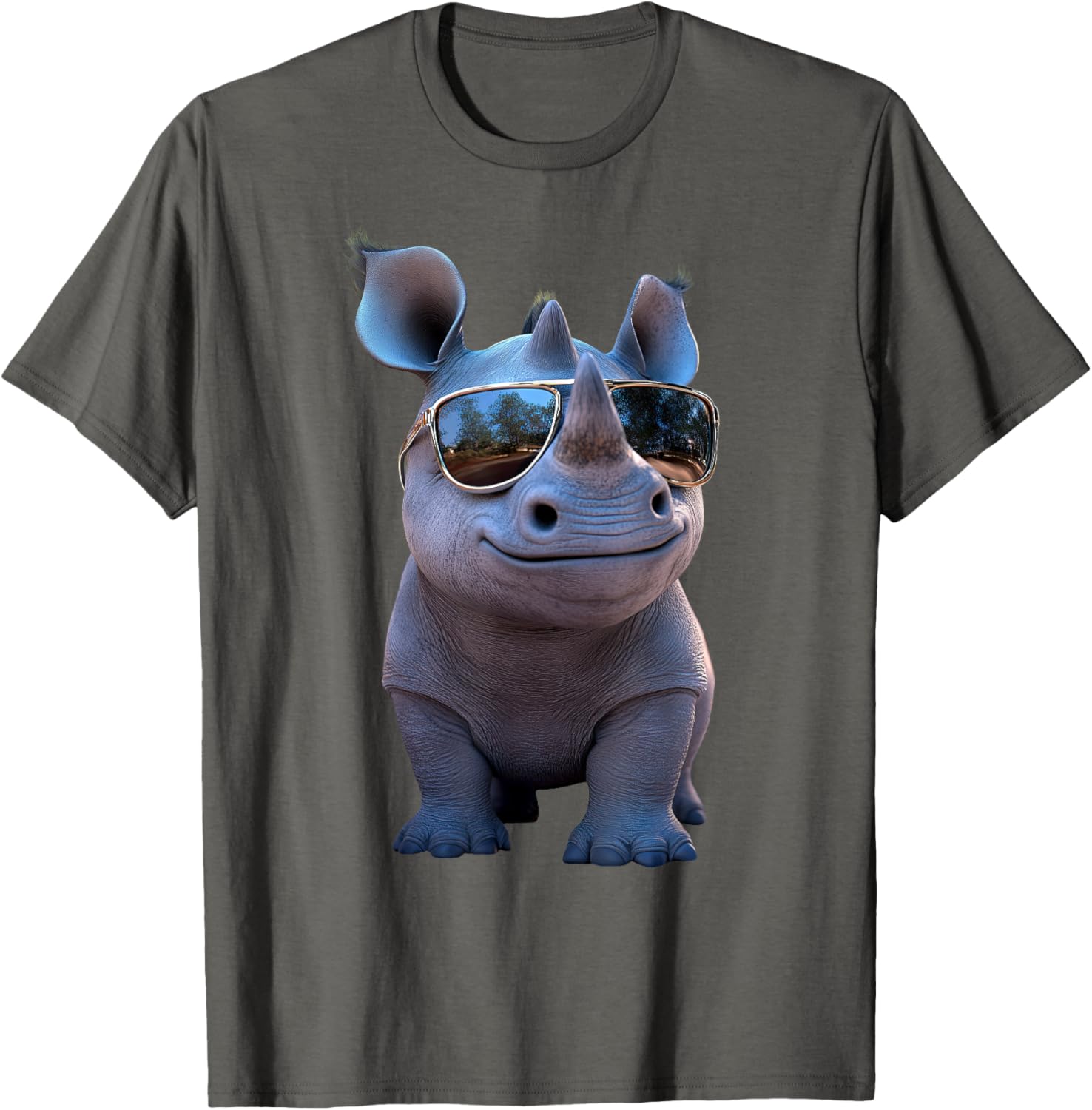 Cute Rhino Safari T-Shirt for Animal Lovers | White Rhinoceros Apparel - 25