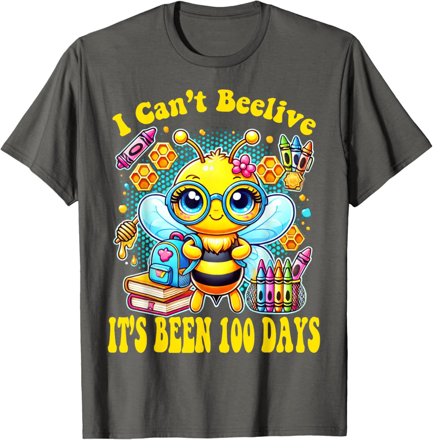 Funny Bee 100 Days of School T-Shirt for Kids - Perfect Milestone Outfit - 11