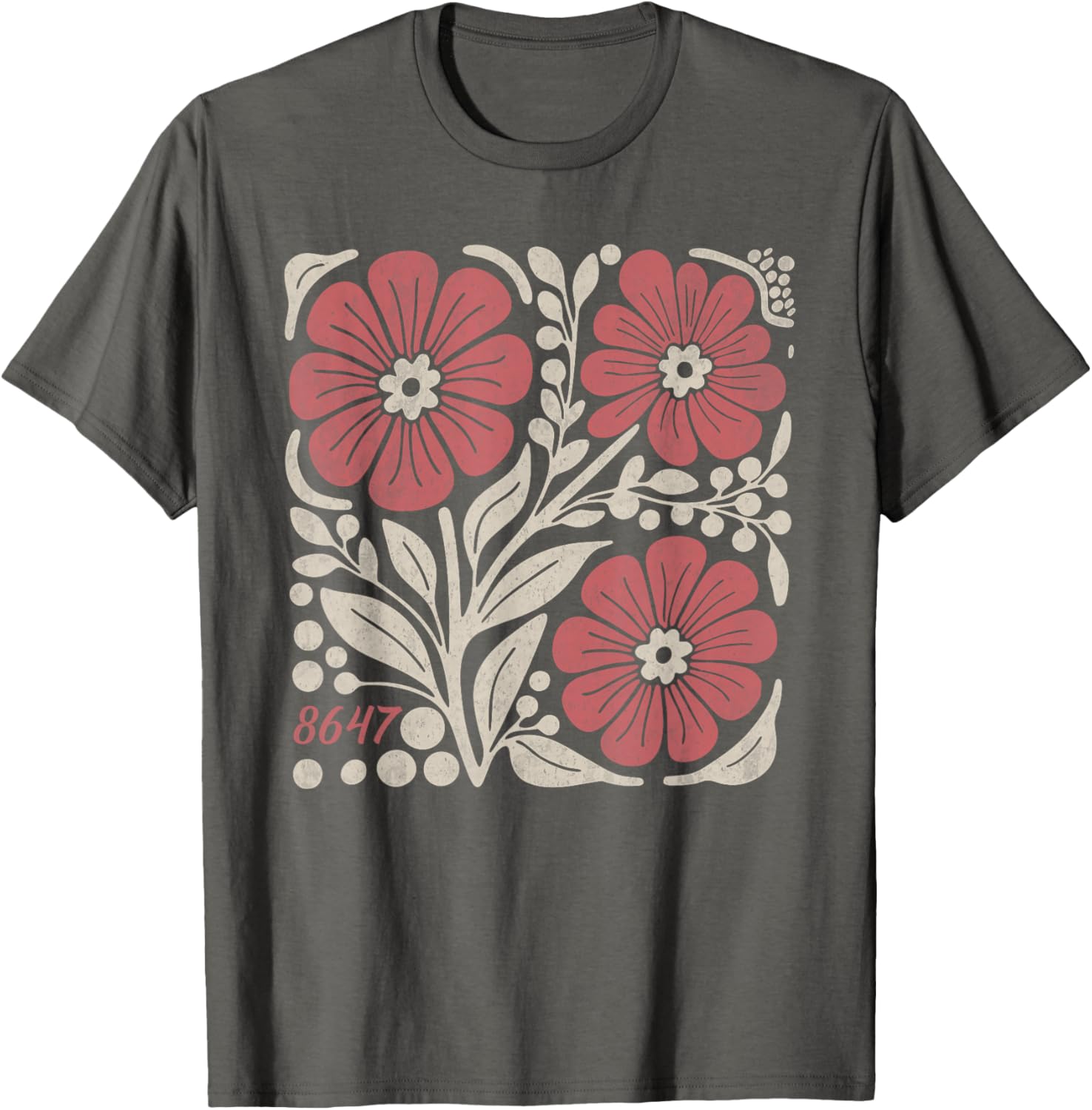Floral Boho Anti Trump 86 47 T-Shirt for Stylish Casual Wear - 22