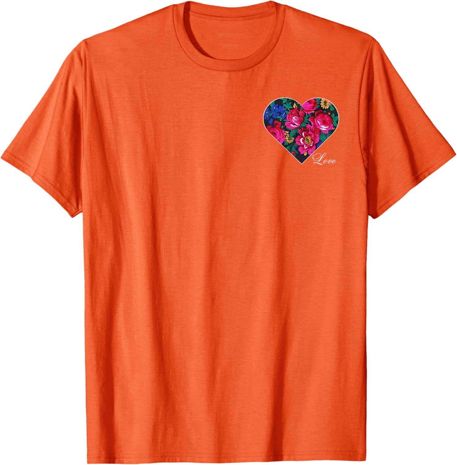 Floral Heart Love T-Shirt for Native American Women - Masani Scarf Design - 21