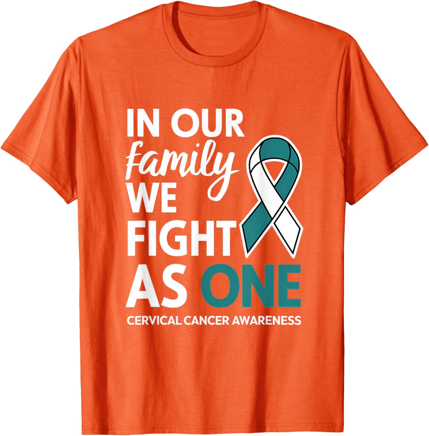 Cervical Cancer Awareness Teal Ribbon Family T-Shirt for Hope and Unity - 26