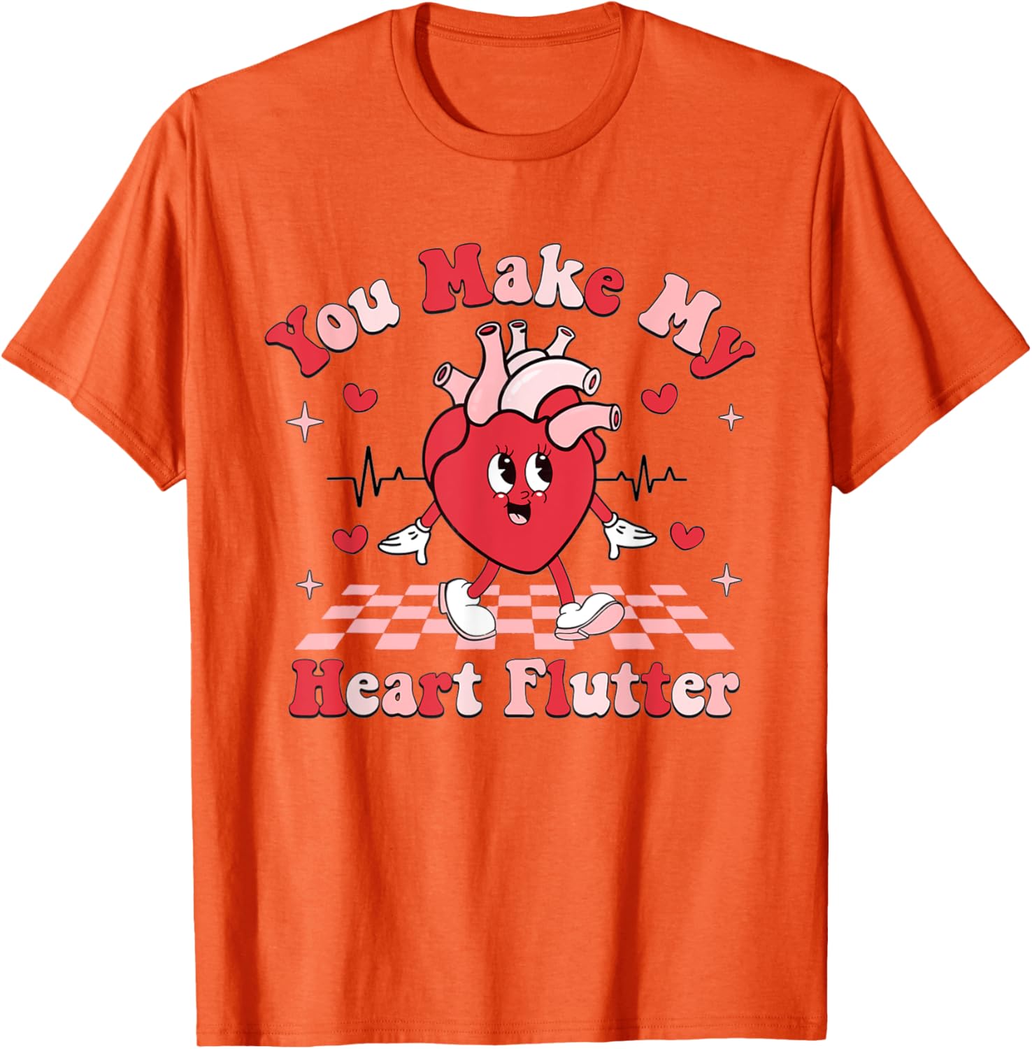 Cardiac Nurse Valentine T-Shirt You Make My Heart Flutter Gift - 2