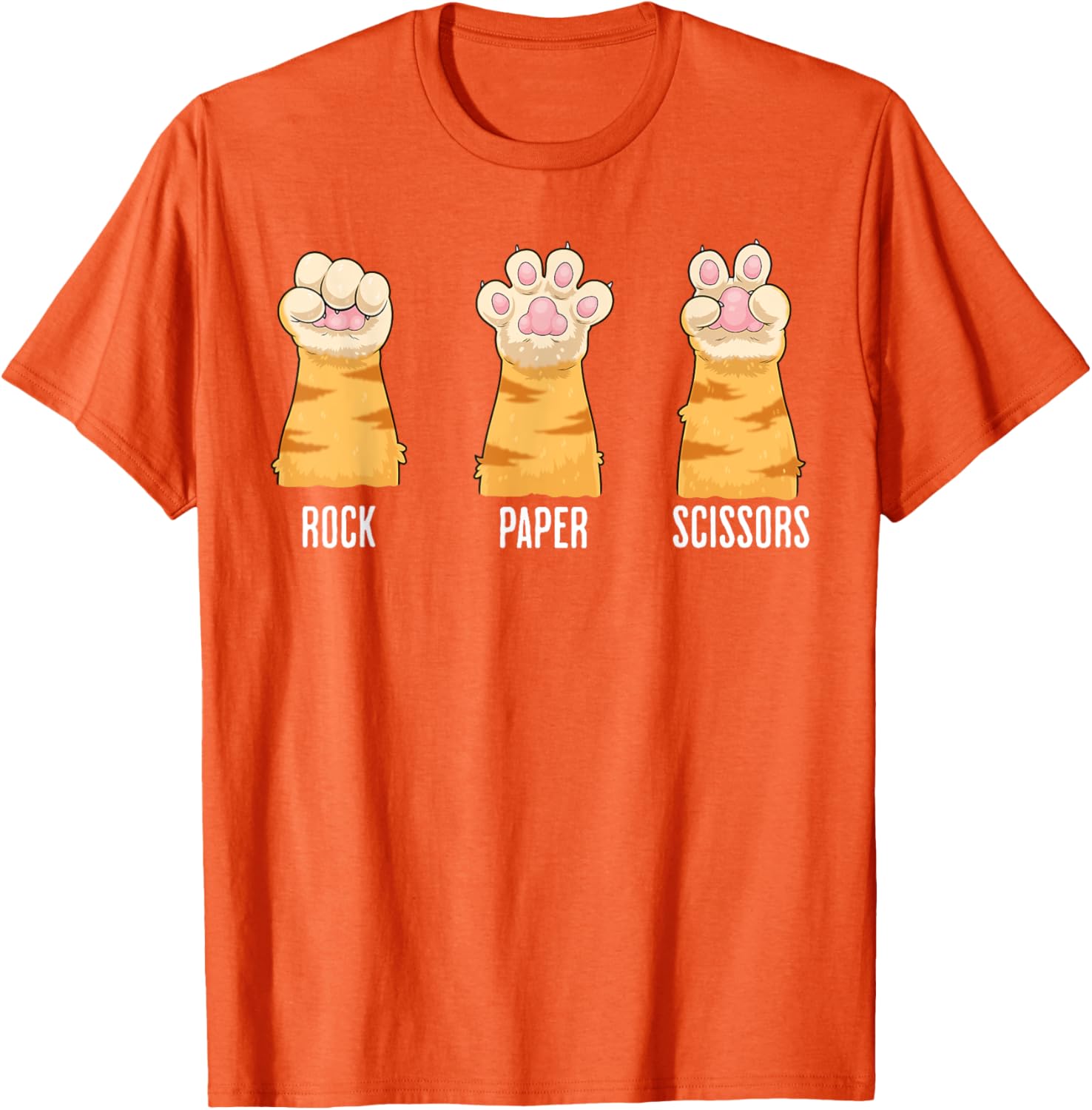 Funny Cat Paws Rock Paper Scissors T-Shirt for Kids and Adults - 16