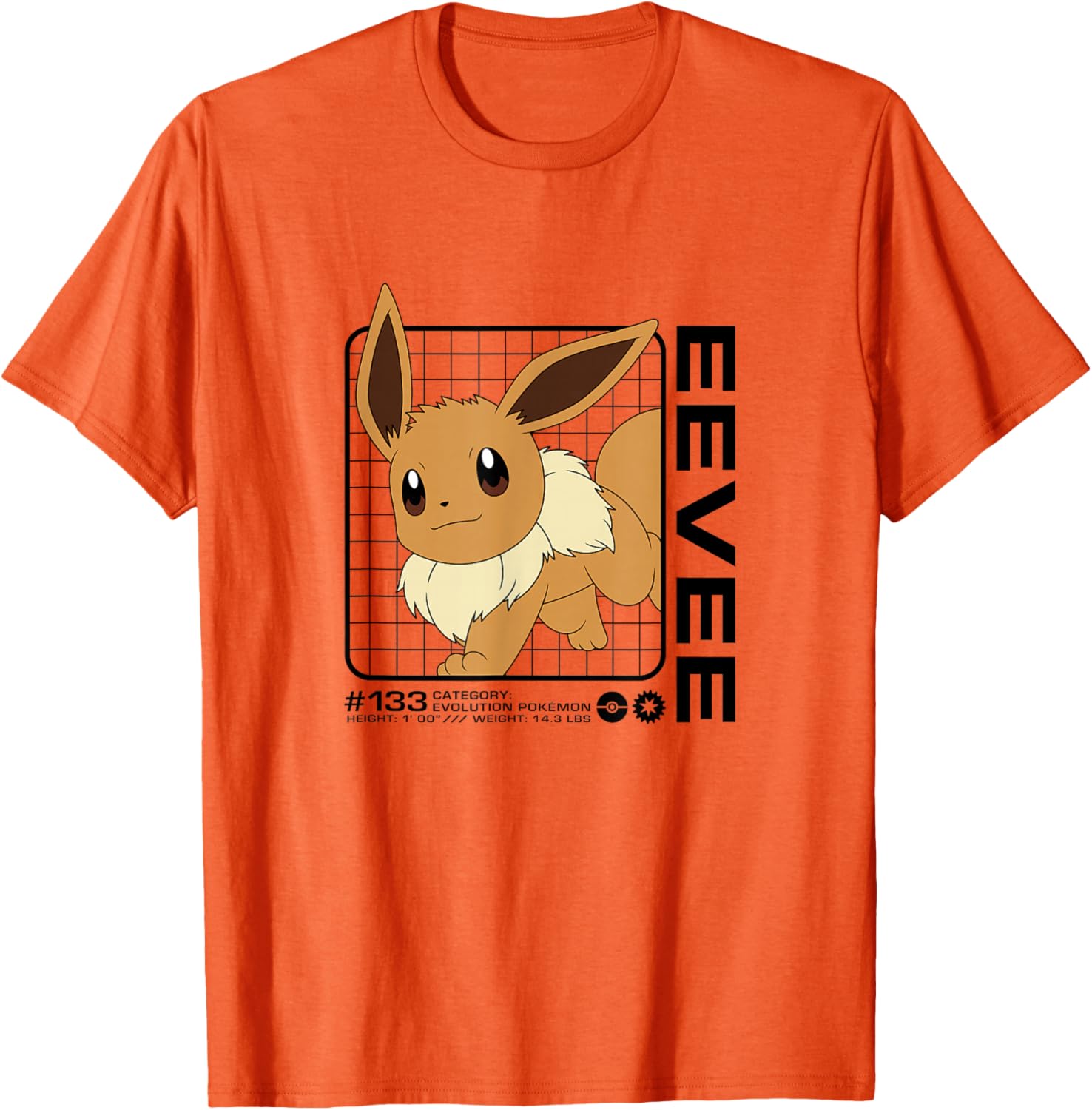 Cute Pokémon Eevee Stats T-Shirt for Fans of All Ages - 5