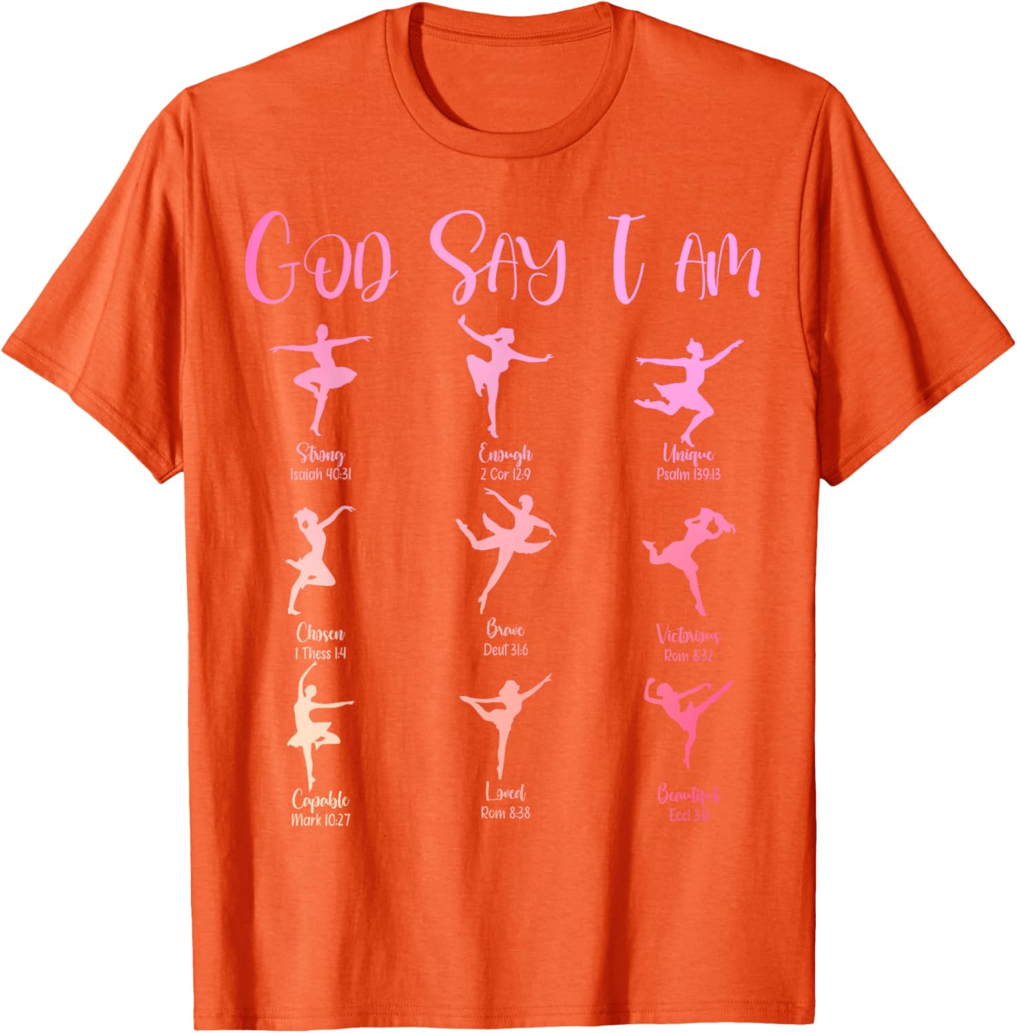 Christian God Says I Am Cute Pink Ballet Dancer T-Shirt for Girls - 7