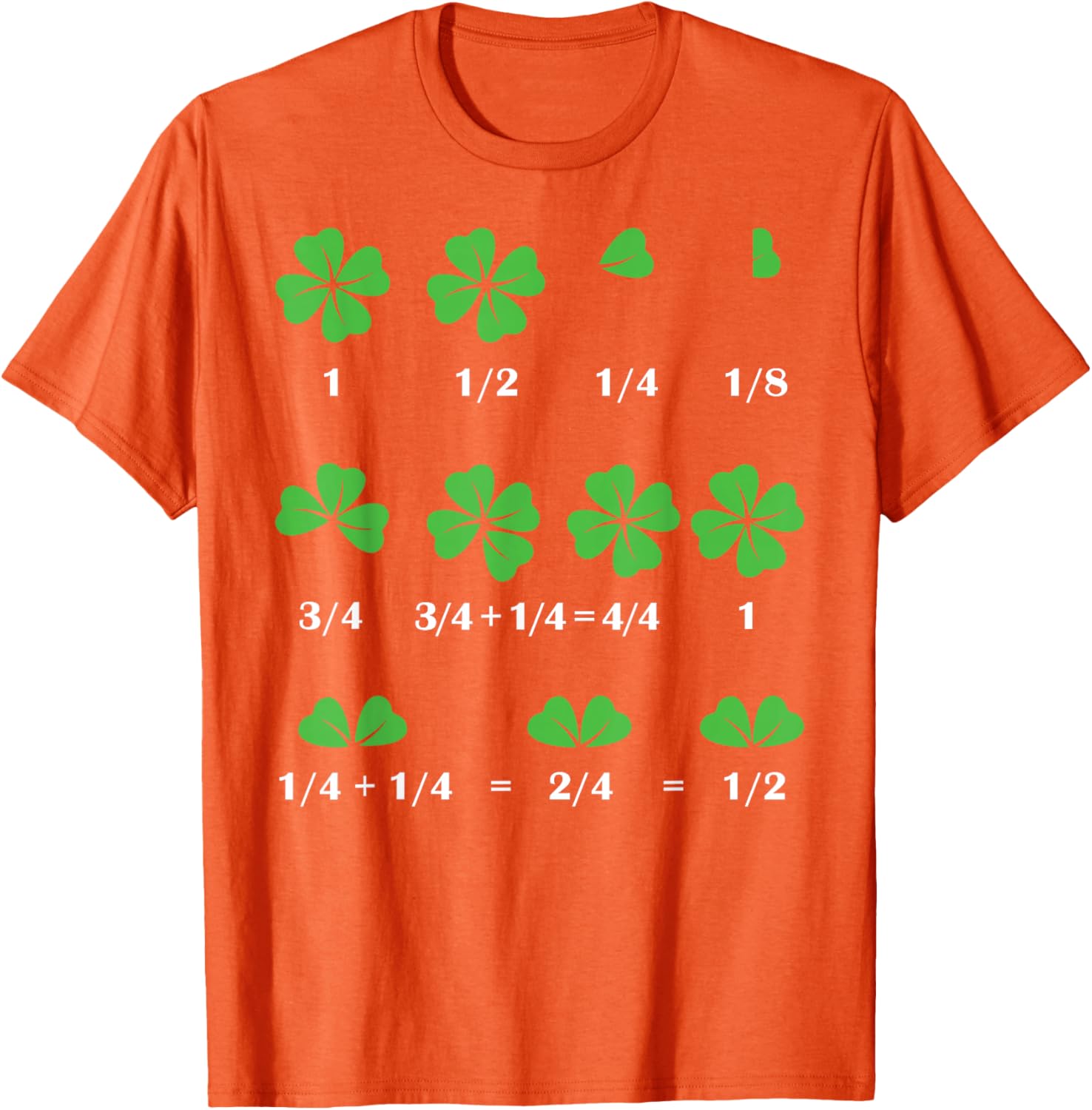 Funny Shamrock Fraction T-Shirt for St Patrick's Day Fun for Kids - 7