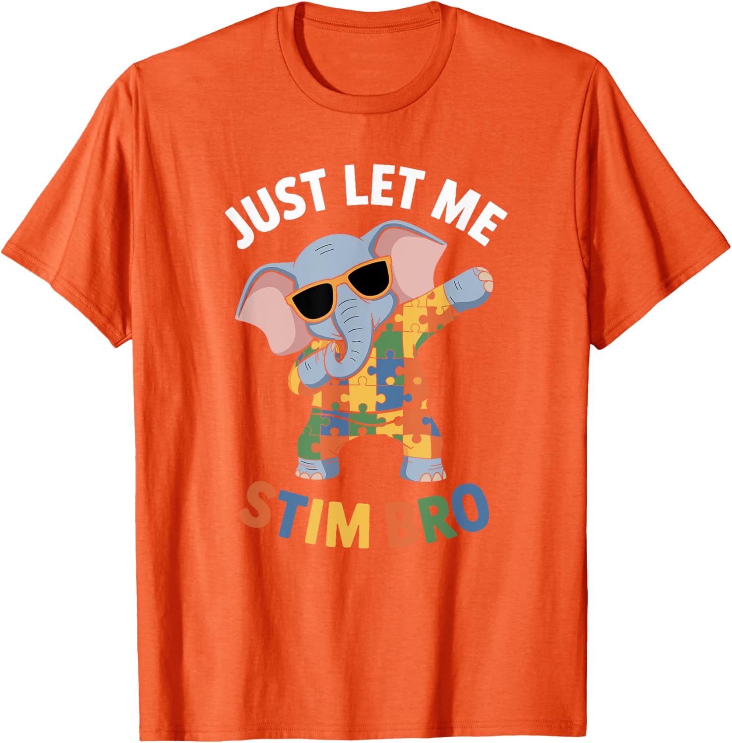 Funny Elephant Autism Awareness Just Let Me Stim Bro T-Shirt for Boys - 15