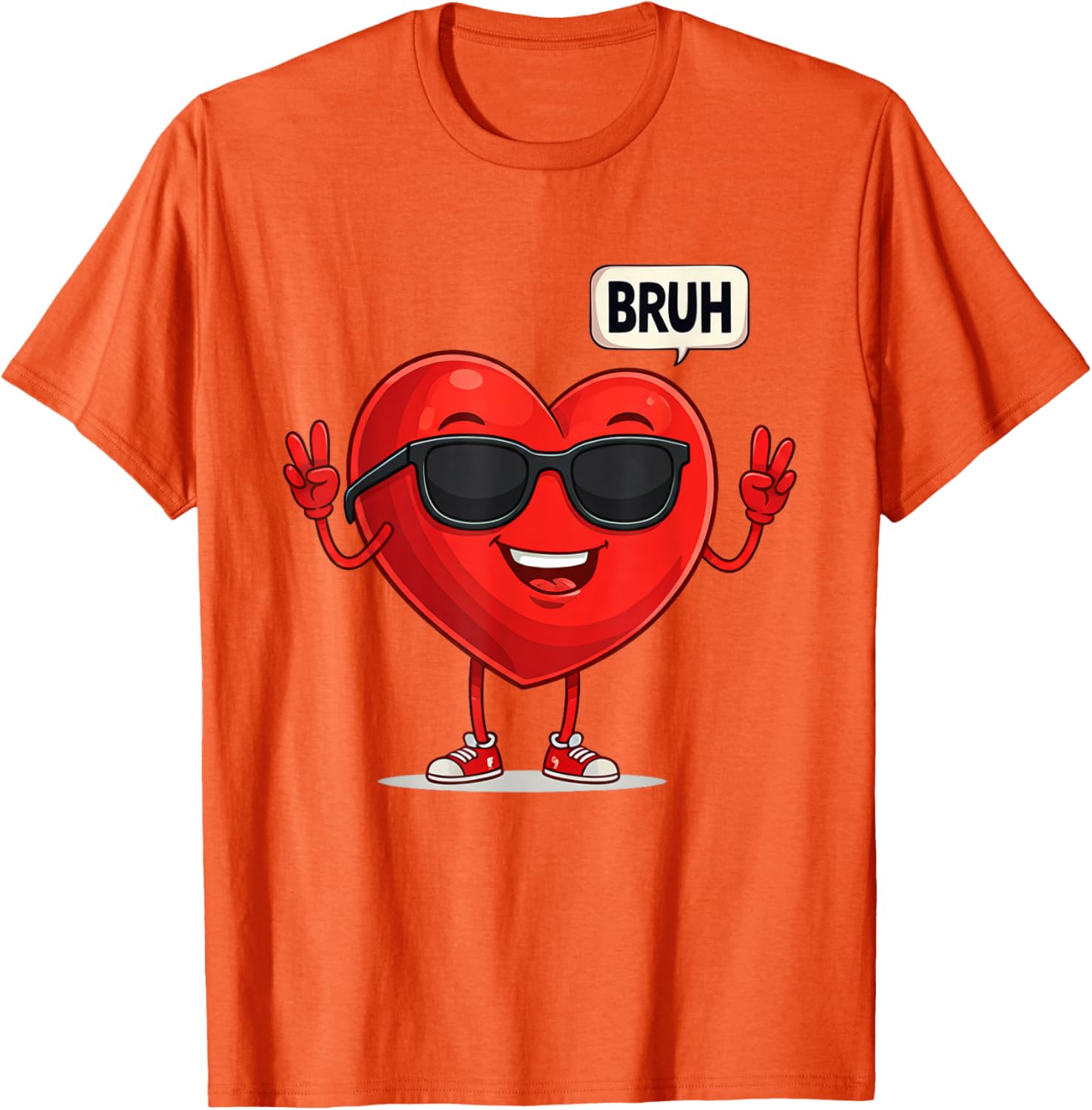 BRUH Valentine's Day Heart Humor Meme Graphic T-Shirt for Men and Women - 18