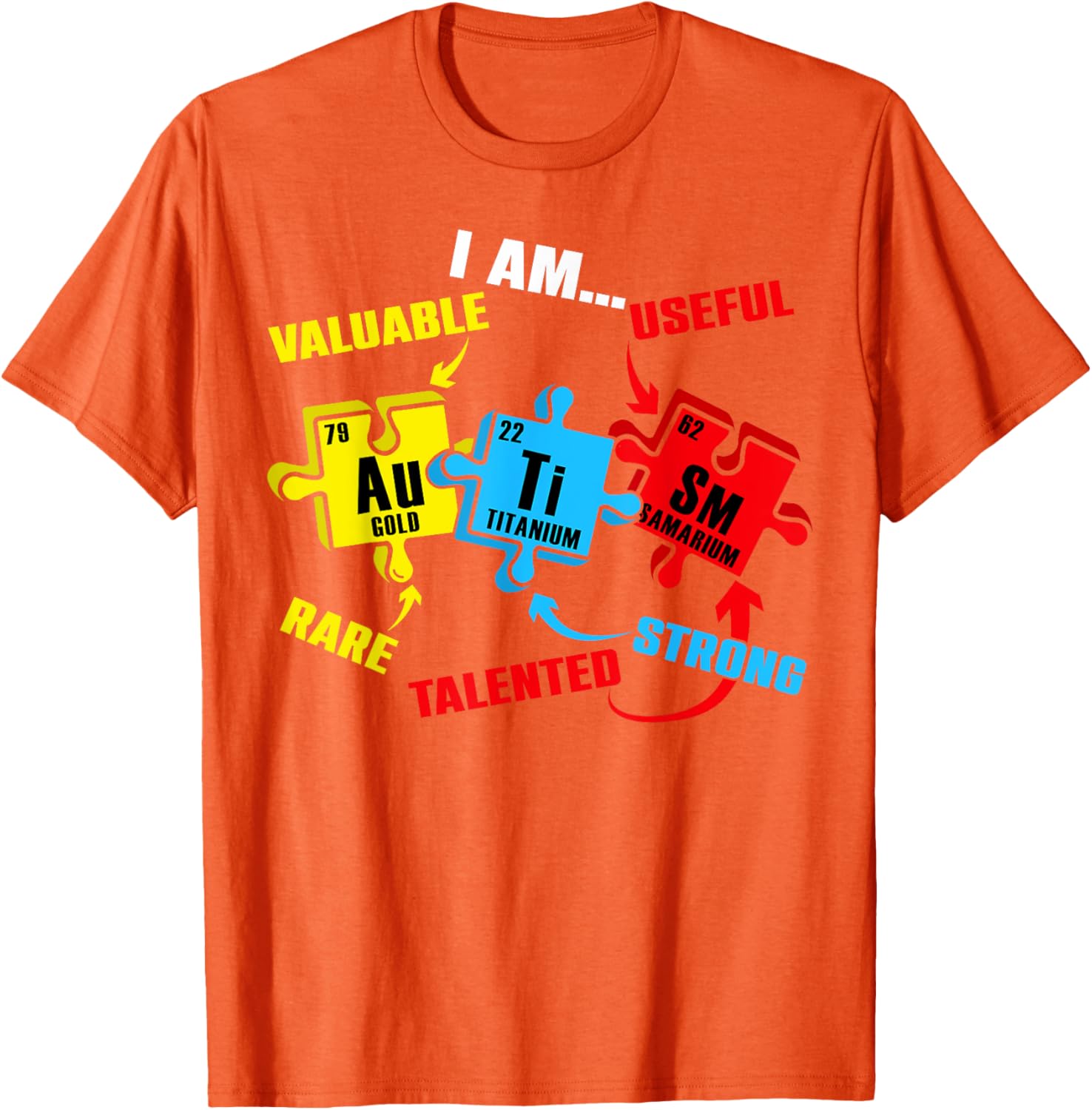Chemistry Elements Periodic Table Puzzle T-Shirt for Autism Awareness - 24