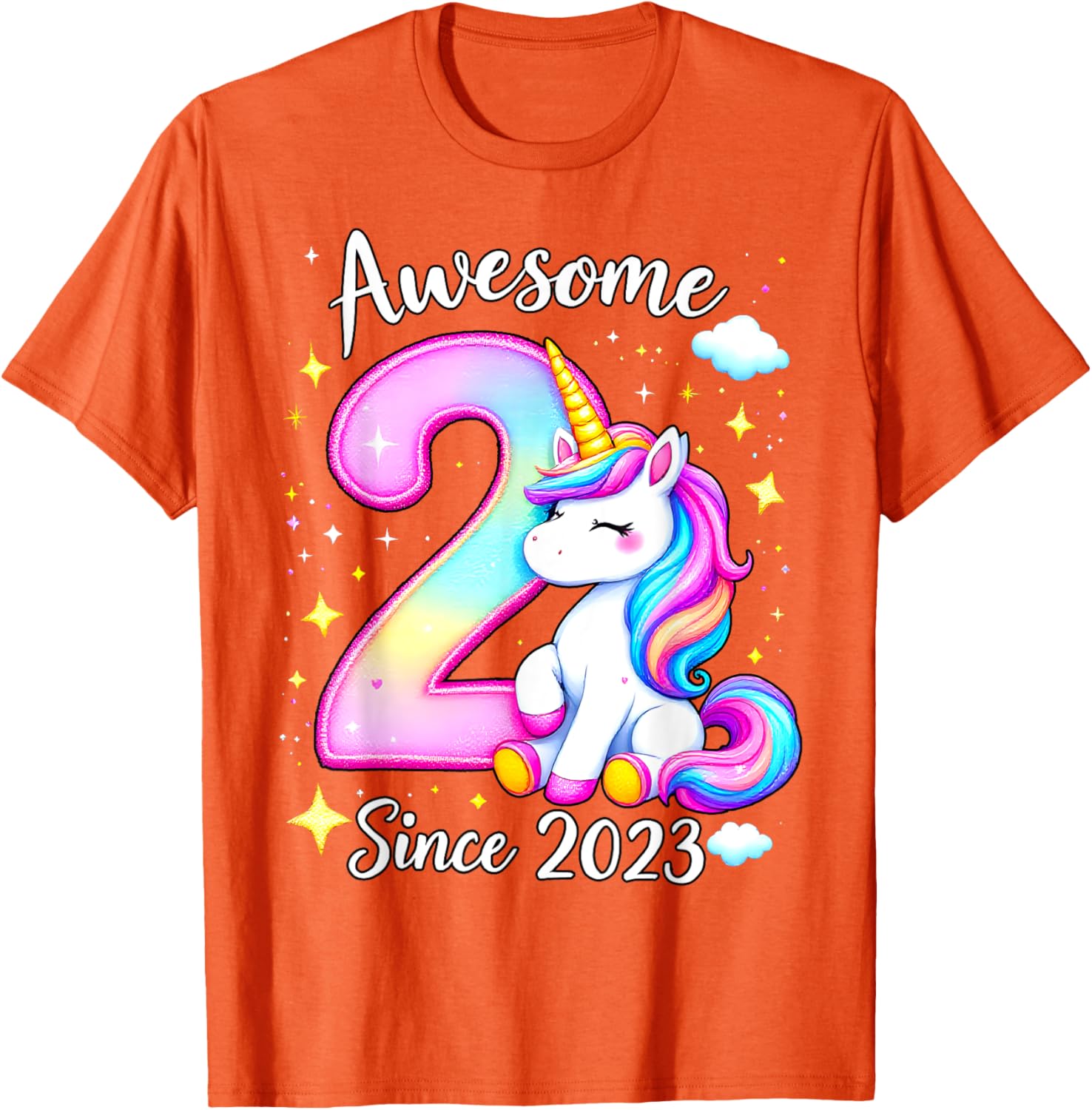 Cute Unicorn 2nd Birthday Girls T-Shirt for Awesome Celebrations - 4