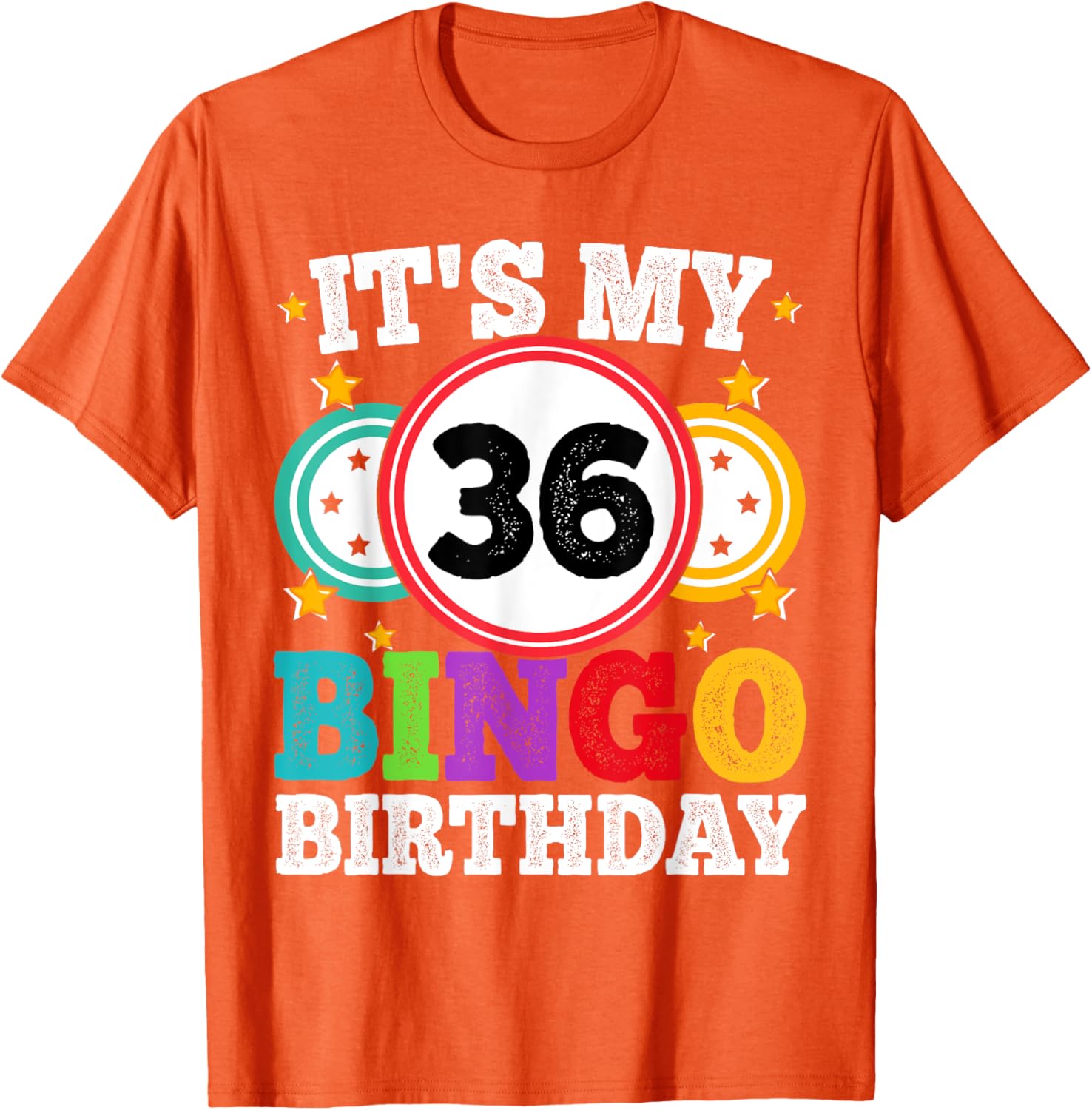 Funny 36th Birthday Bingo T-Shirt for Men and Women - Celebrate in Style - 1