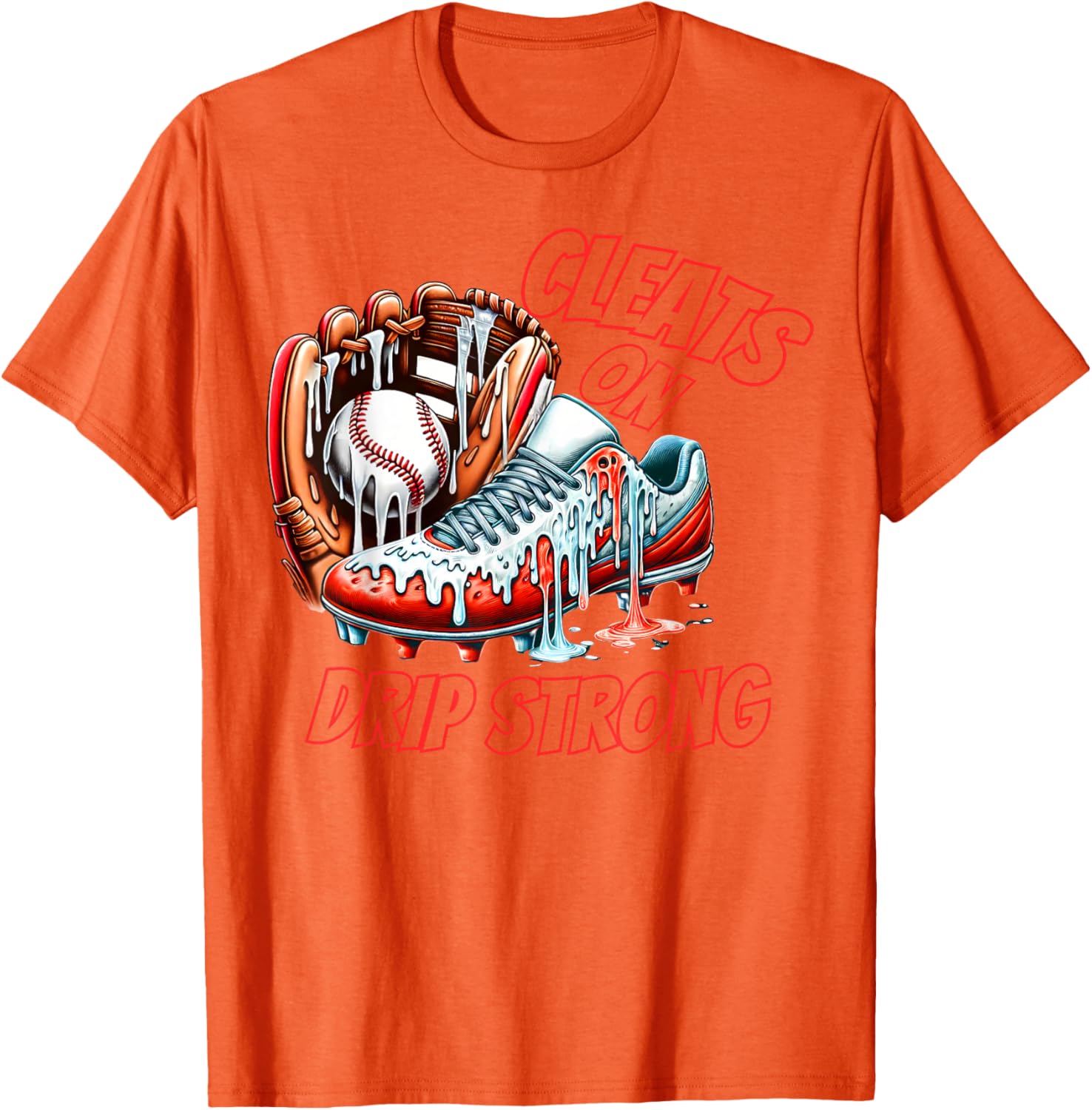 Cool Cleats On Drip Baseball Ice Cream T-Shirt for Kids and Adults - 9