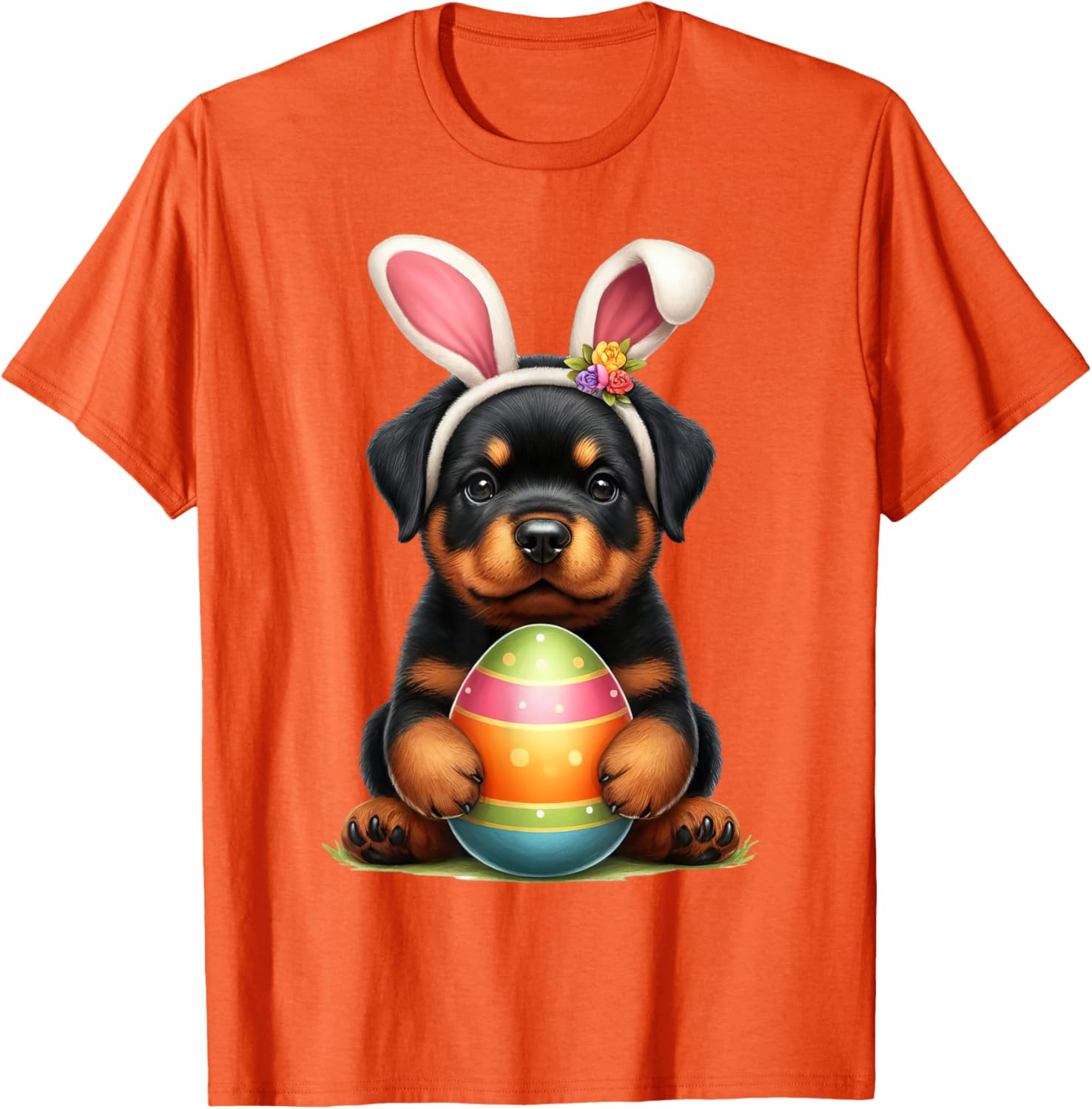 Cute Bunny Rottweiler Dog Easter T-Shirt Perfect for Spring Celebrations - 5