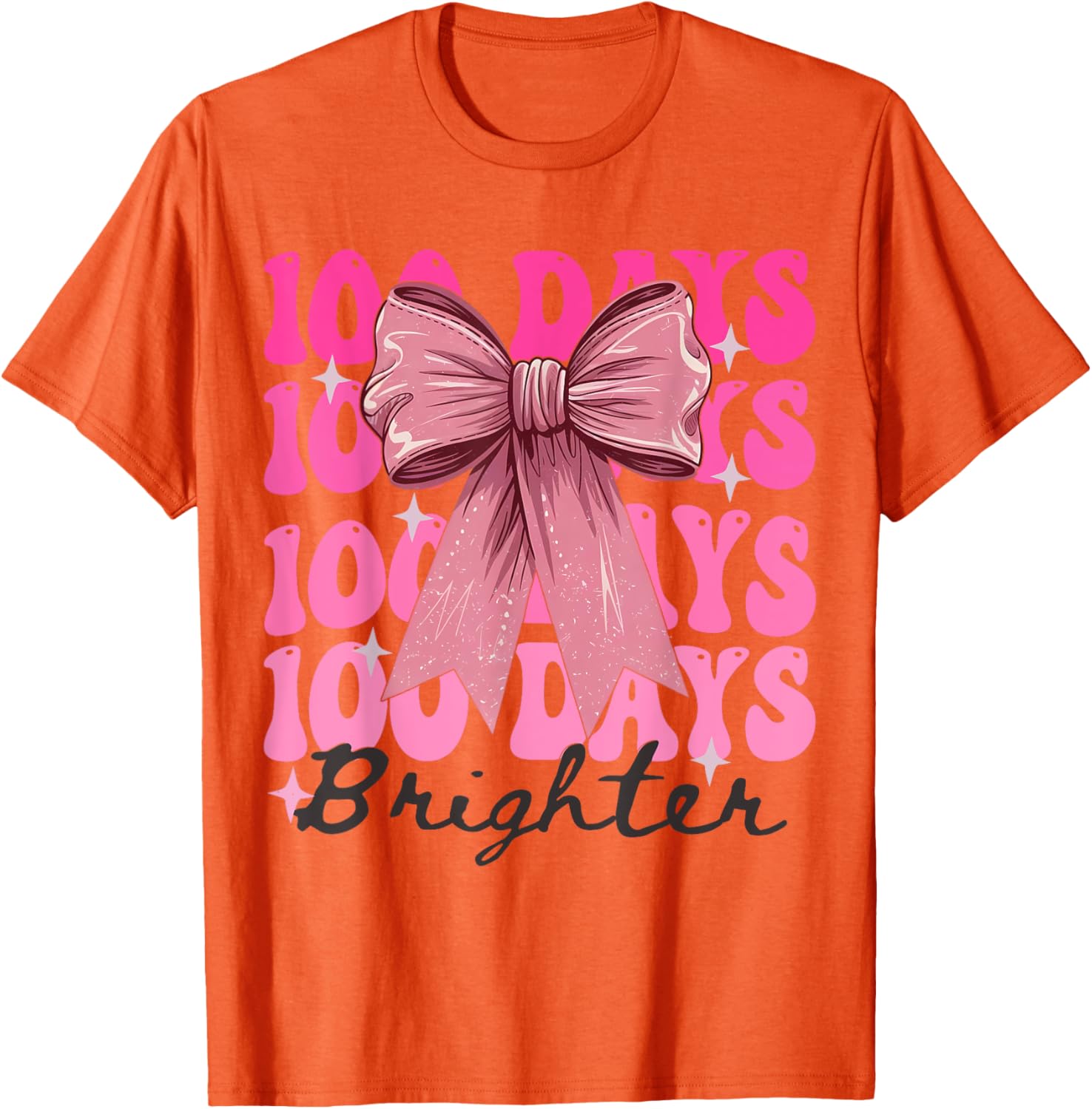 Cute 100 Days of School Girls Coquette Bow T-Shirt for Celebrations - 17