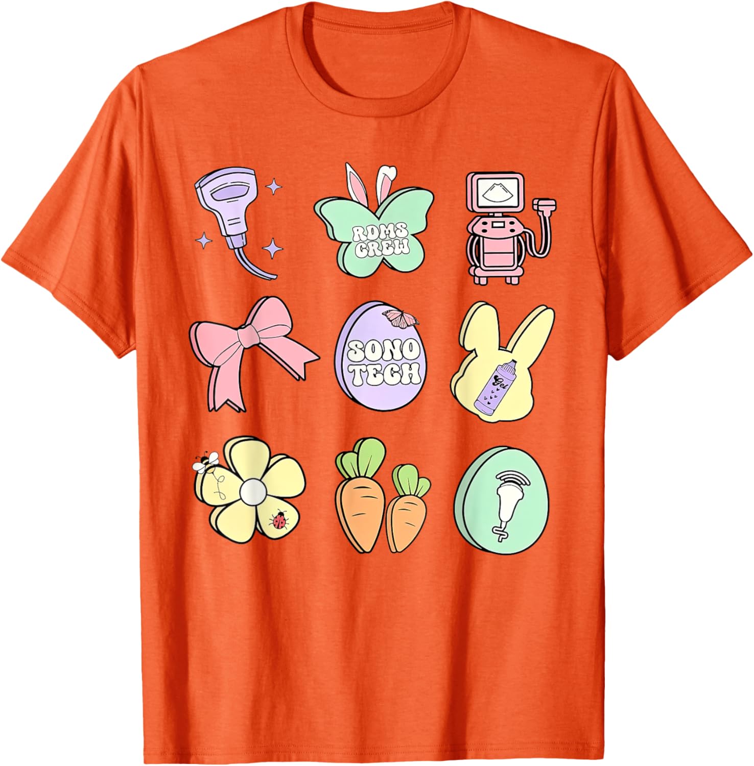 Coquette Bow Sono Tech Sonographer Easter T-Shirt for Ultrasound Lovers - 17