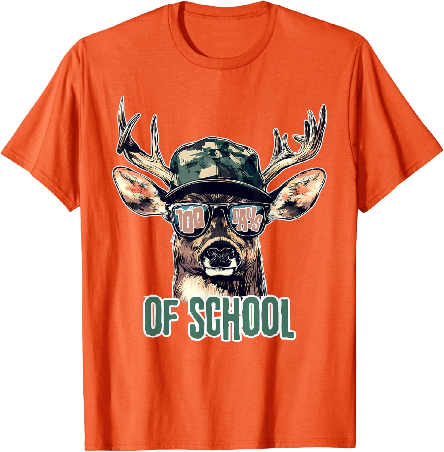 Bucked 100 Days of School Deer Hunting T-Shirt for Kids and Teens - 11