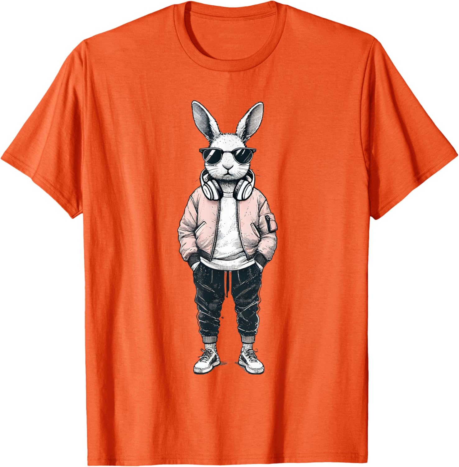 Cool Bunny Rabbit Boys Easter Shirt with Sunglasses for Kids and Men - 1