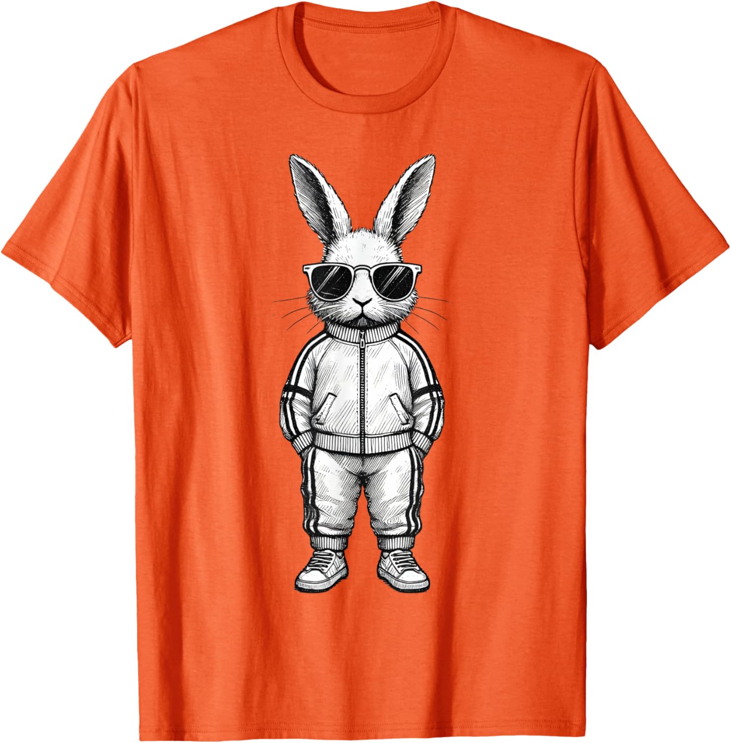 Cool Bunny Face with Sunglasses Easter T-Shirt for Boys and Kids - 12