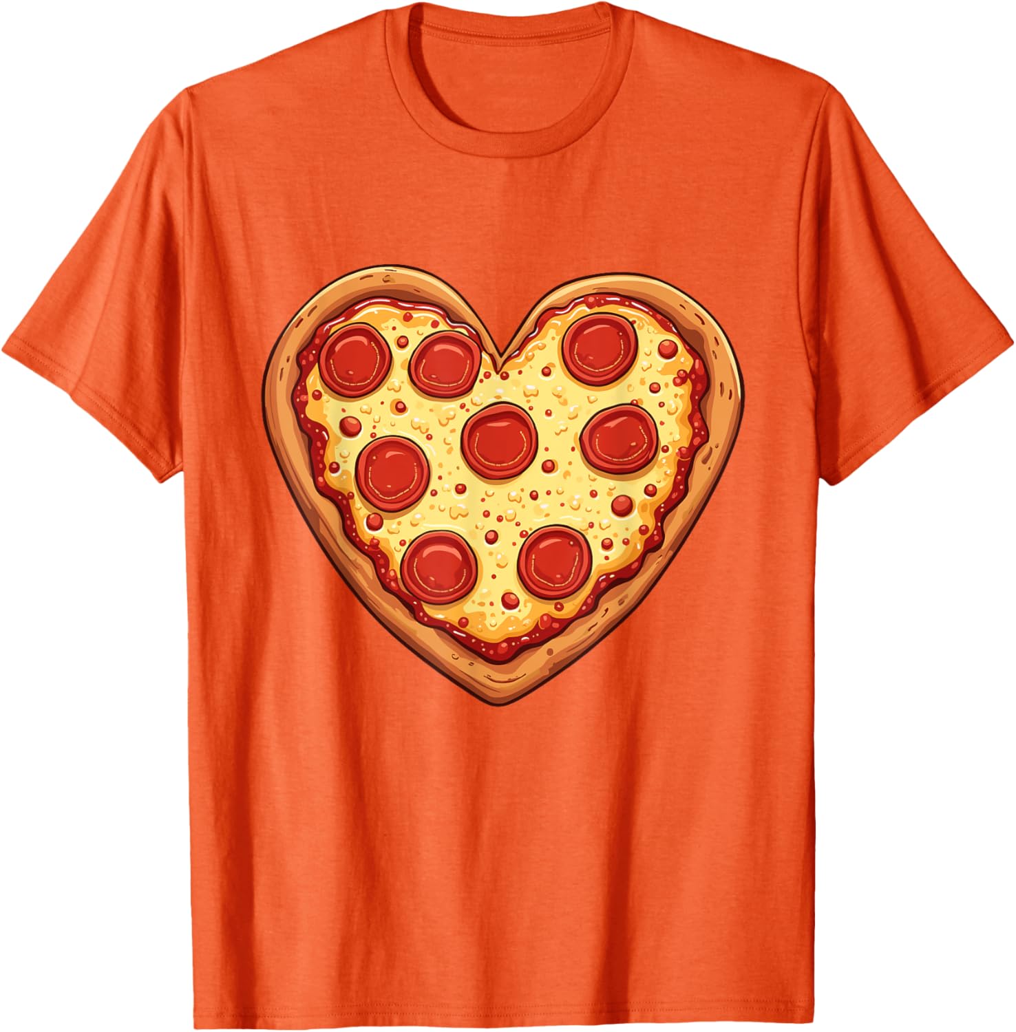Cute Heart-Shaped Pizza Valentine's Day T-Shirt for Pizza Lovers - 7
