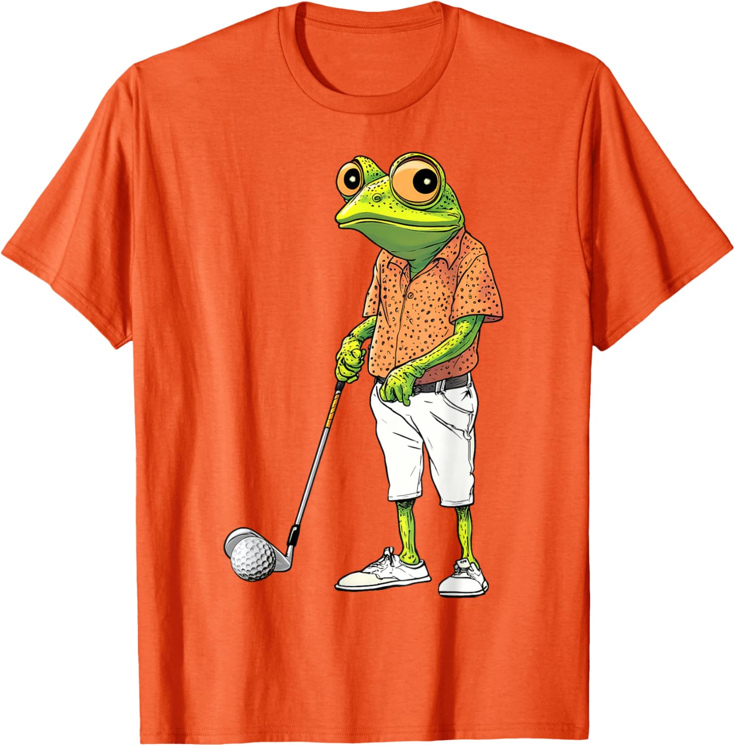Cute Frog Golf Player T-Shirt for Golf Lovers and Animal Fans - 1