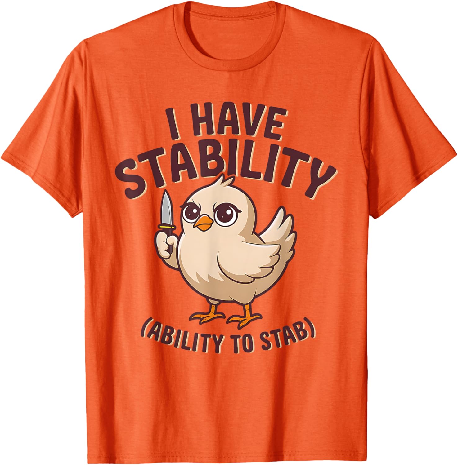 Funny Cute Duck T-Shirt with Stability Ability to Stab Humor - 11