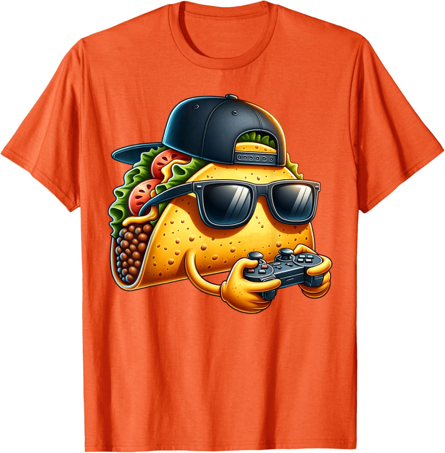 Funny Taco Playing Video Games T-Shirt for Gamers and Taco Lovers - 8