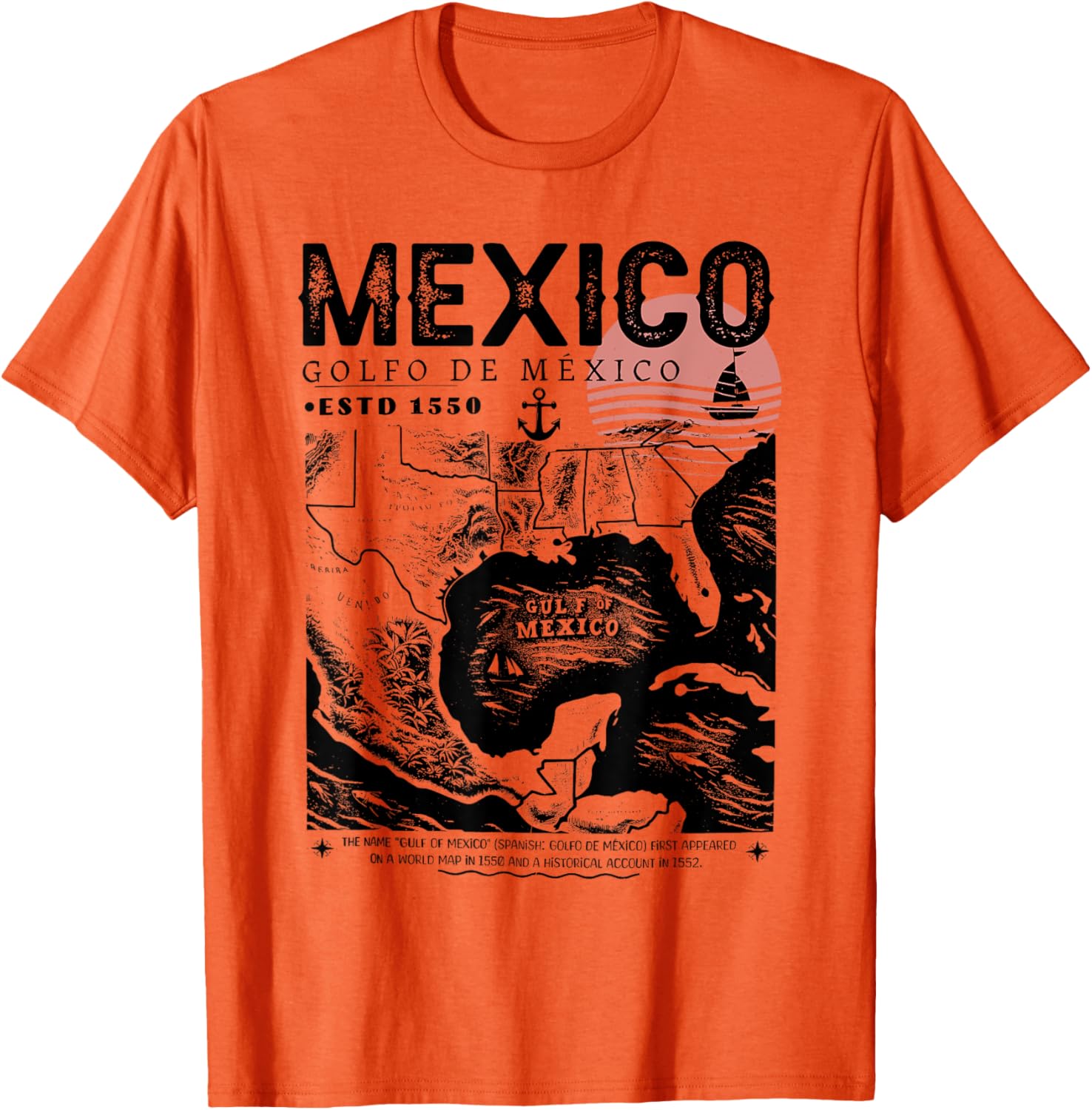 Gulf of Mexico 1550 History Facts T-Shirt for Ocean Lovers and Travelers - 4
