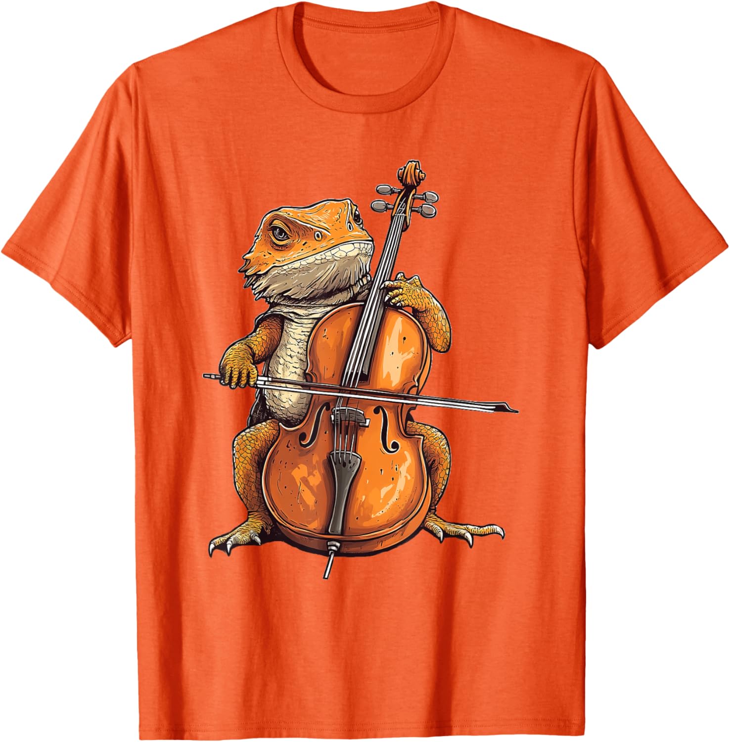 Cute Bearded Dragon Playing Cello Musician T-Shirt for Music Lovers - 10