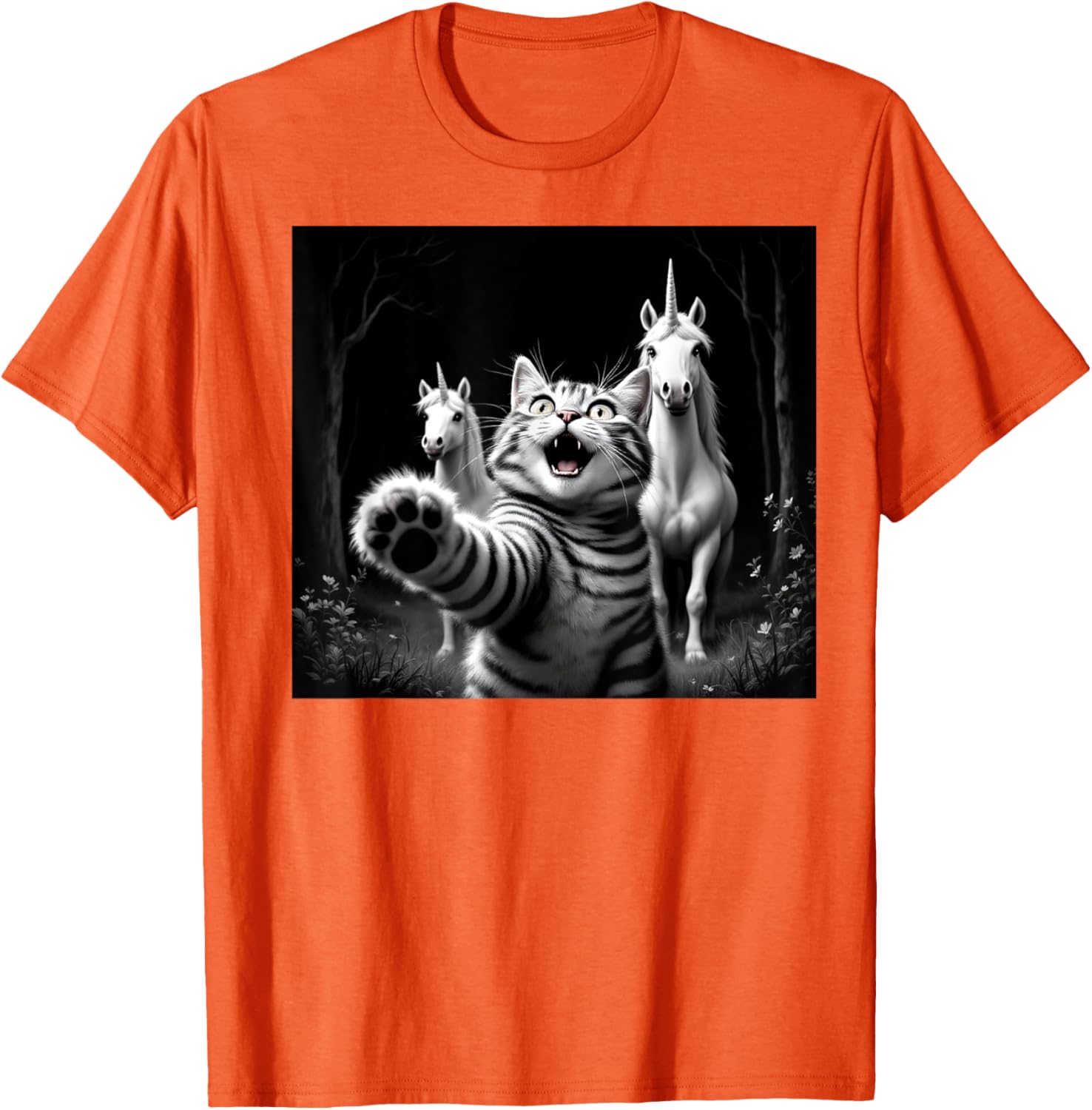 Funny Cat and Unicorn Selfie T-Shirt for Cat Lovers and Kids - 23