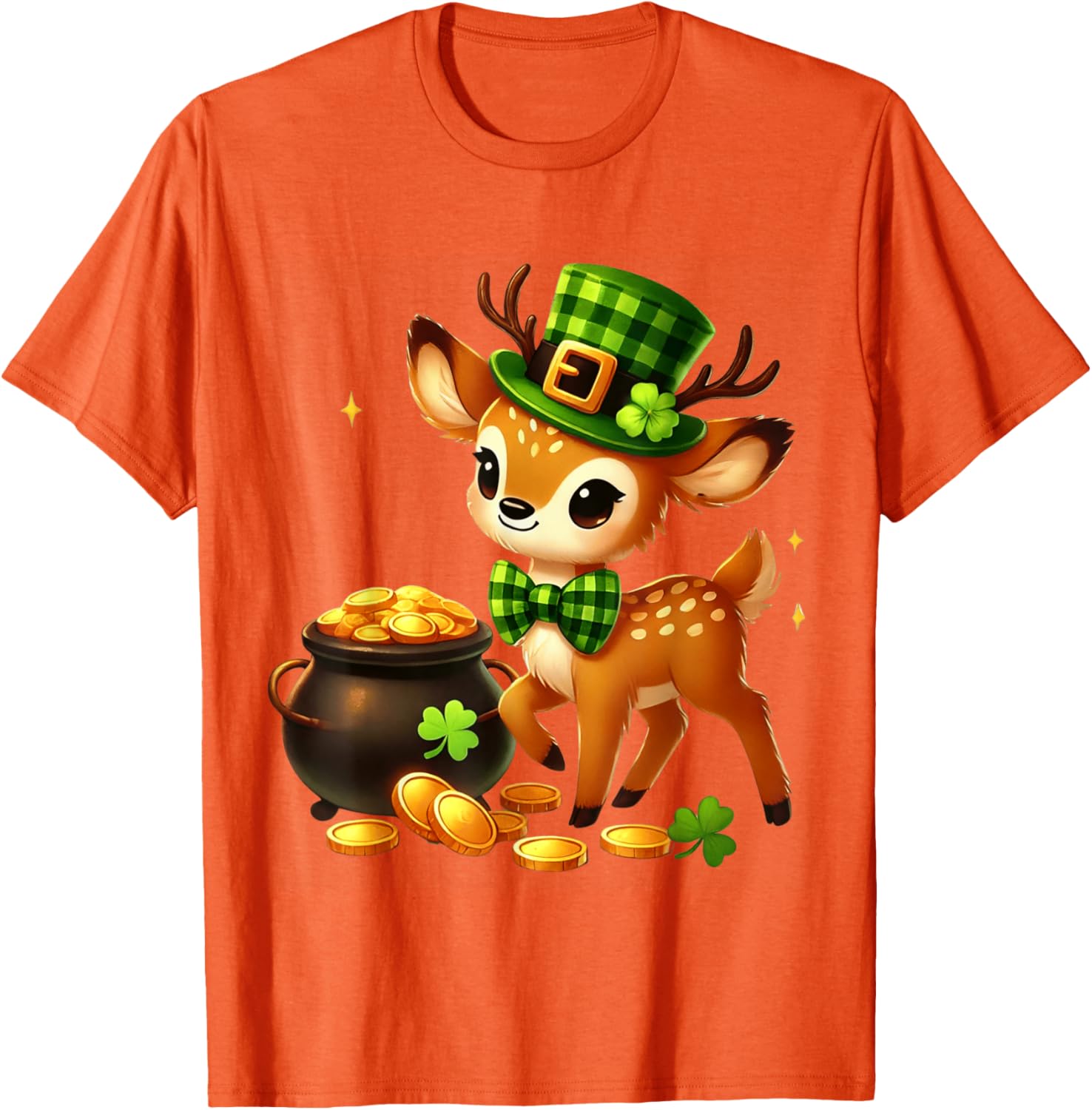 Cute Deer Leprechaun St Patrick's Day T-Shirt for Kids Fun Party Wear - 2