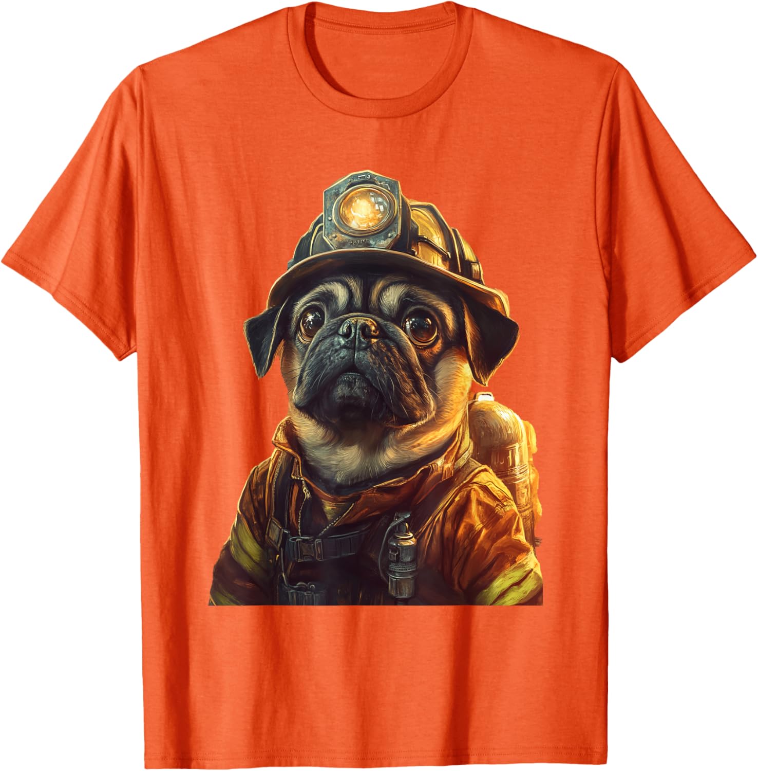Cute Pug Firefighter T-Shirt for Dog Lovers - Fun and Playful Design - 3