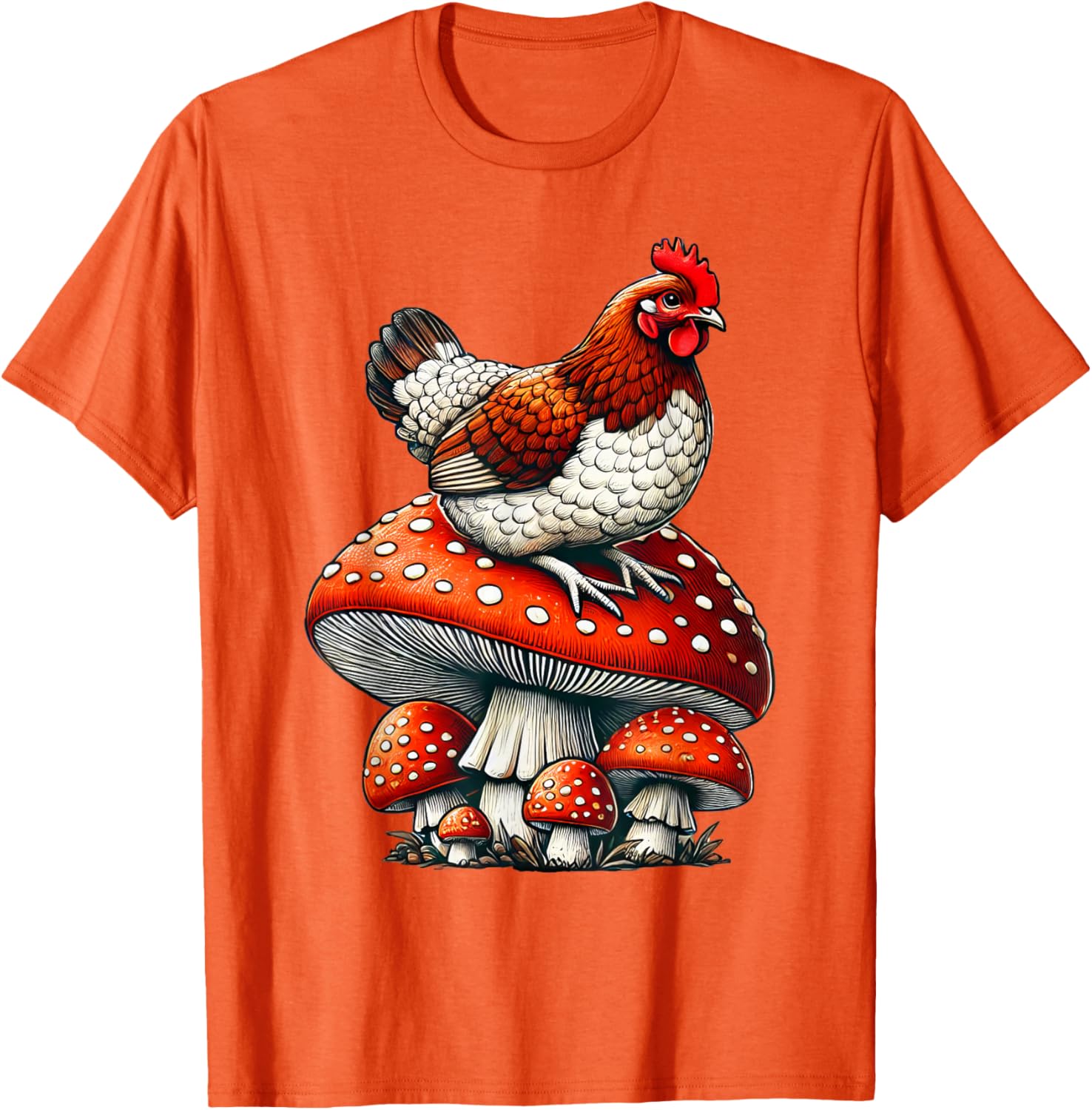 Cute Chicken Mushroom T-Shirt for Fun and Stylish Casual Wear - 11
