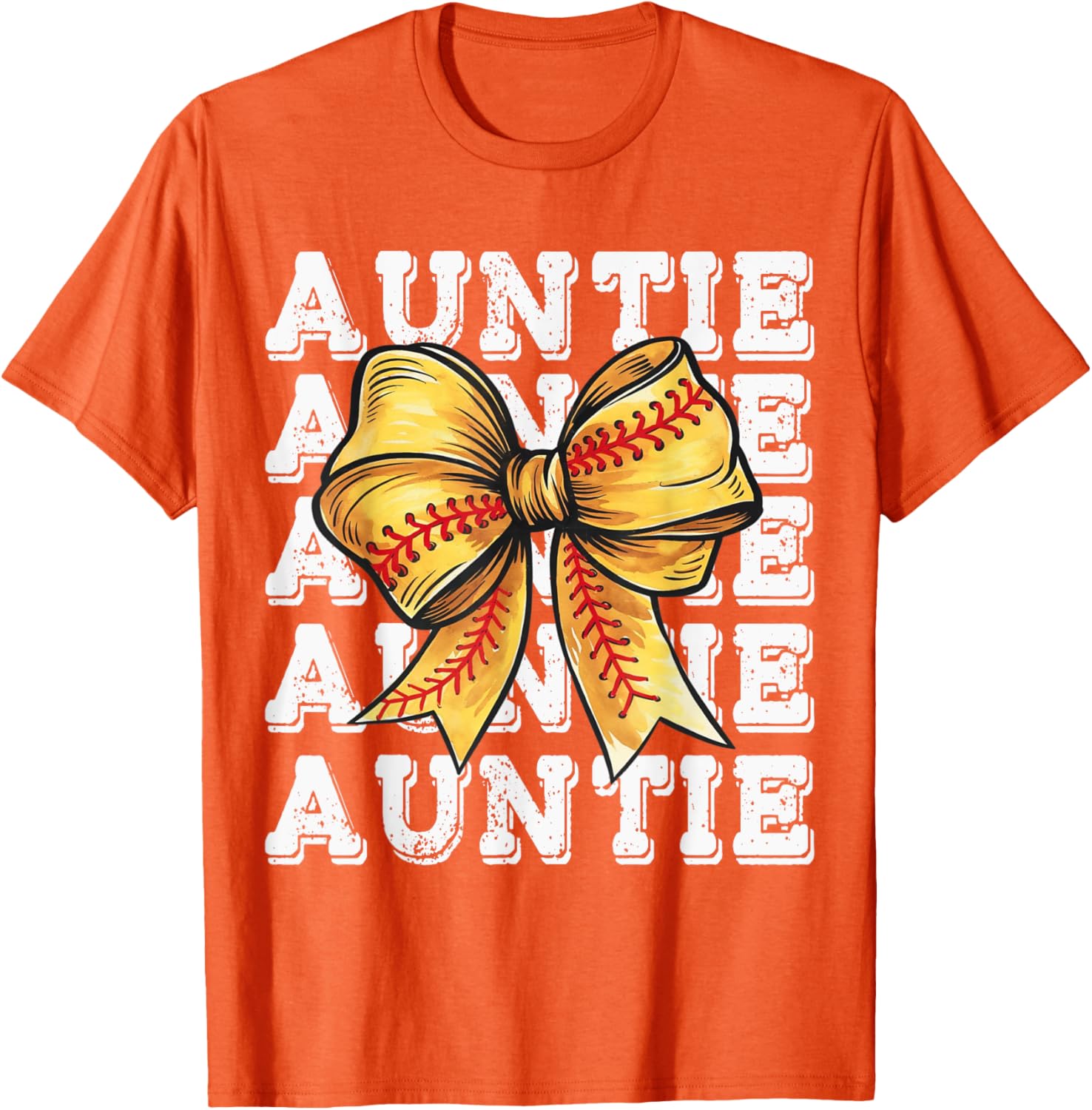 Coquette Softball Auntie Matching Family Bow T-Shirt for Fun Moments - 12
