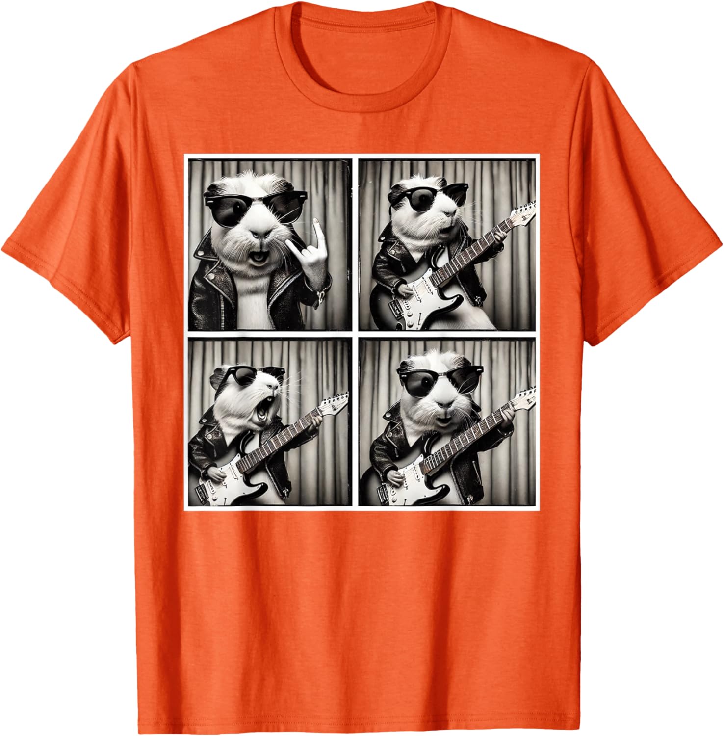 Cute Guinea Pig Electric Guitar T-Shirt for Music Lovers and Pet Fans - 16