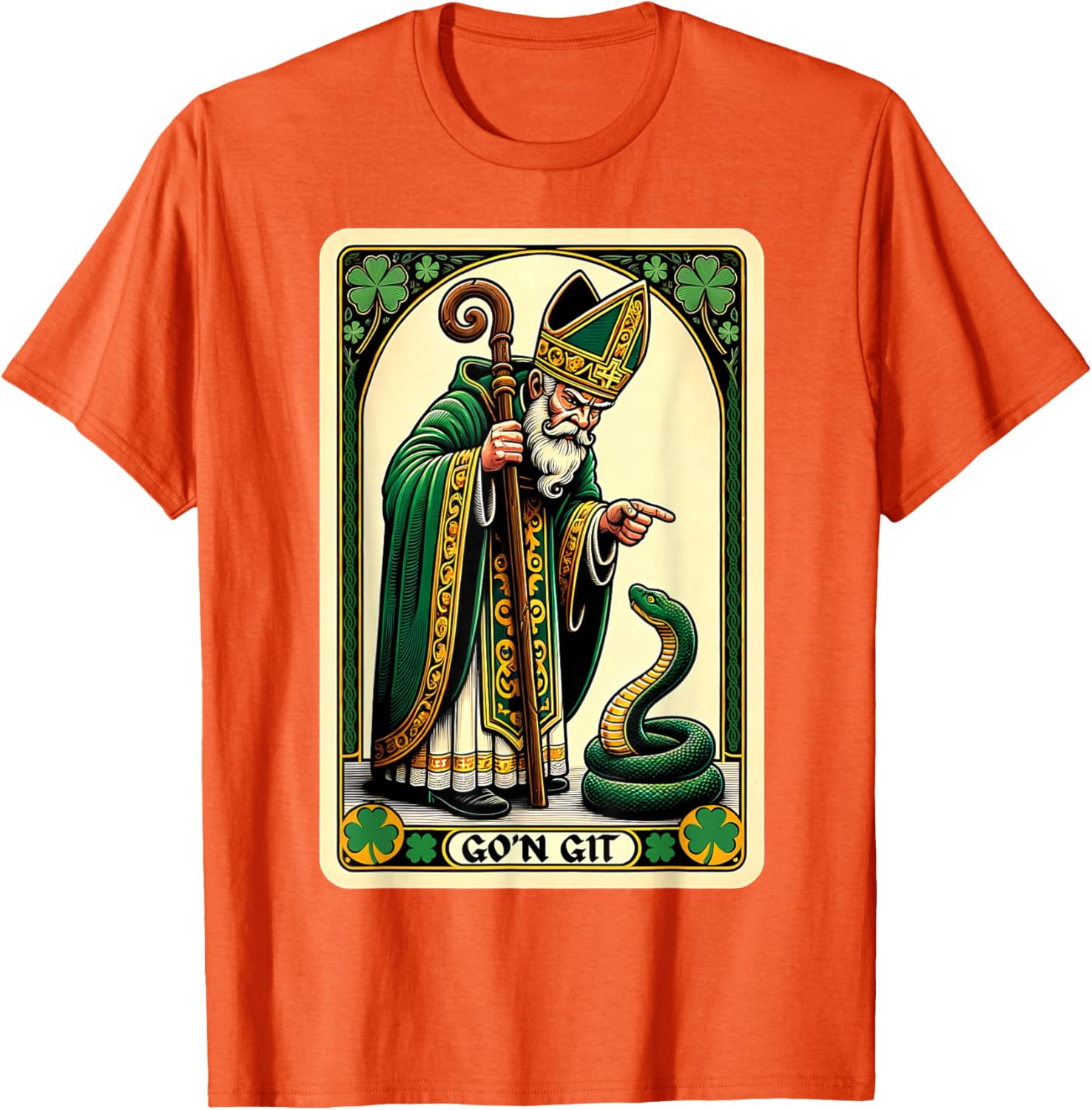 Funny St Patricks Day Tarot Card Go'n Git T-Shirt for Festive Fun - 2