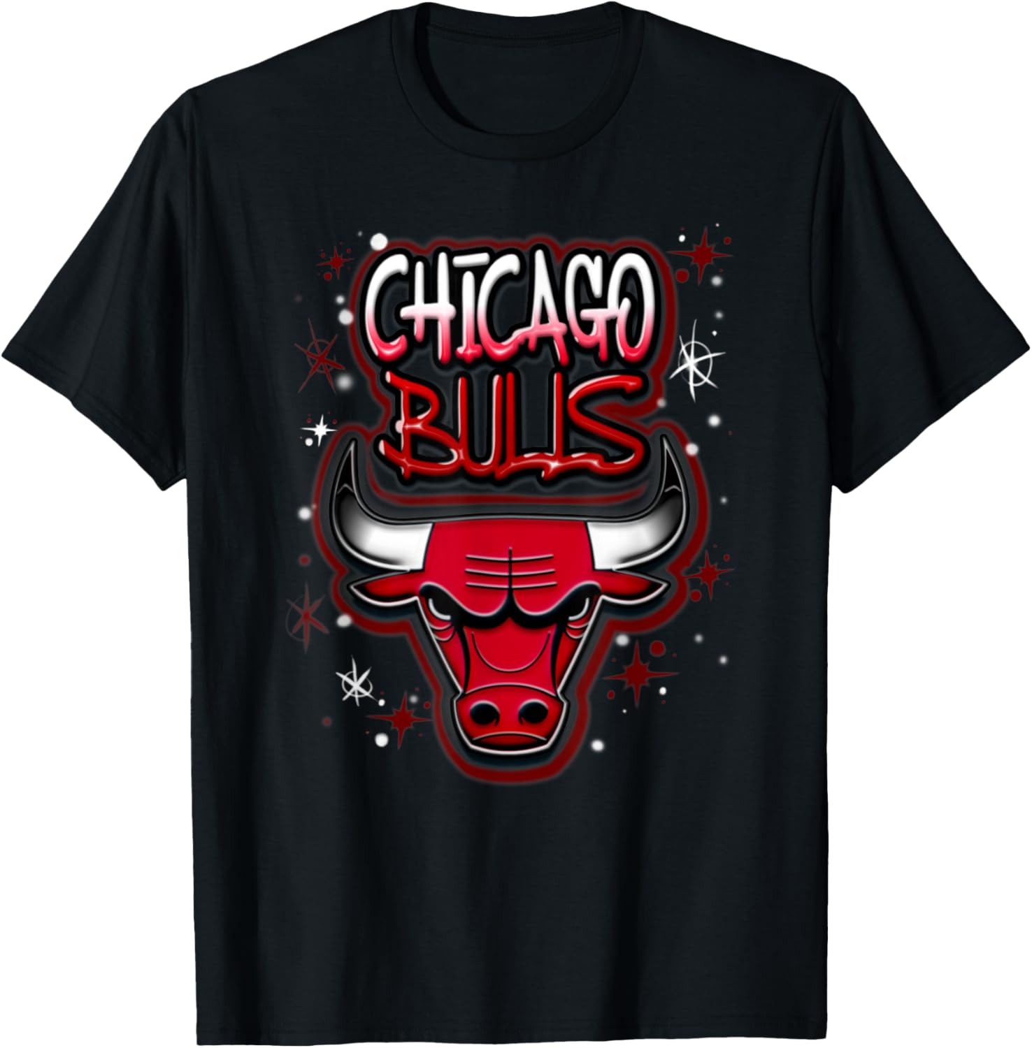 Chicago Bulls Airbrush Logo T-Shirt for Fans - Stylish Basketball Apparel - 1
