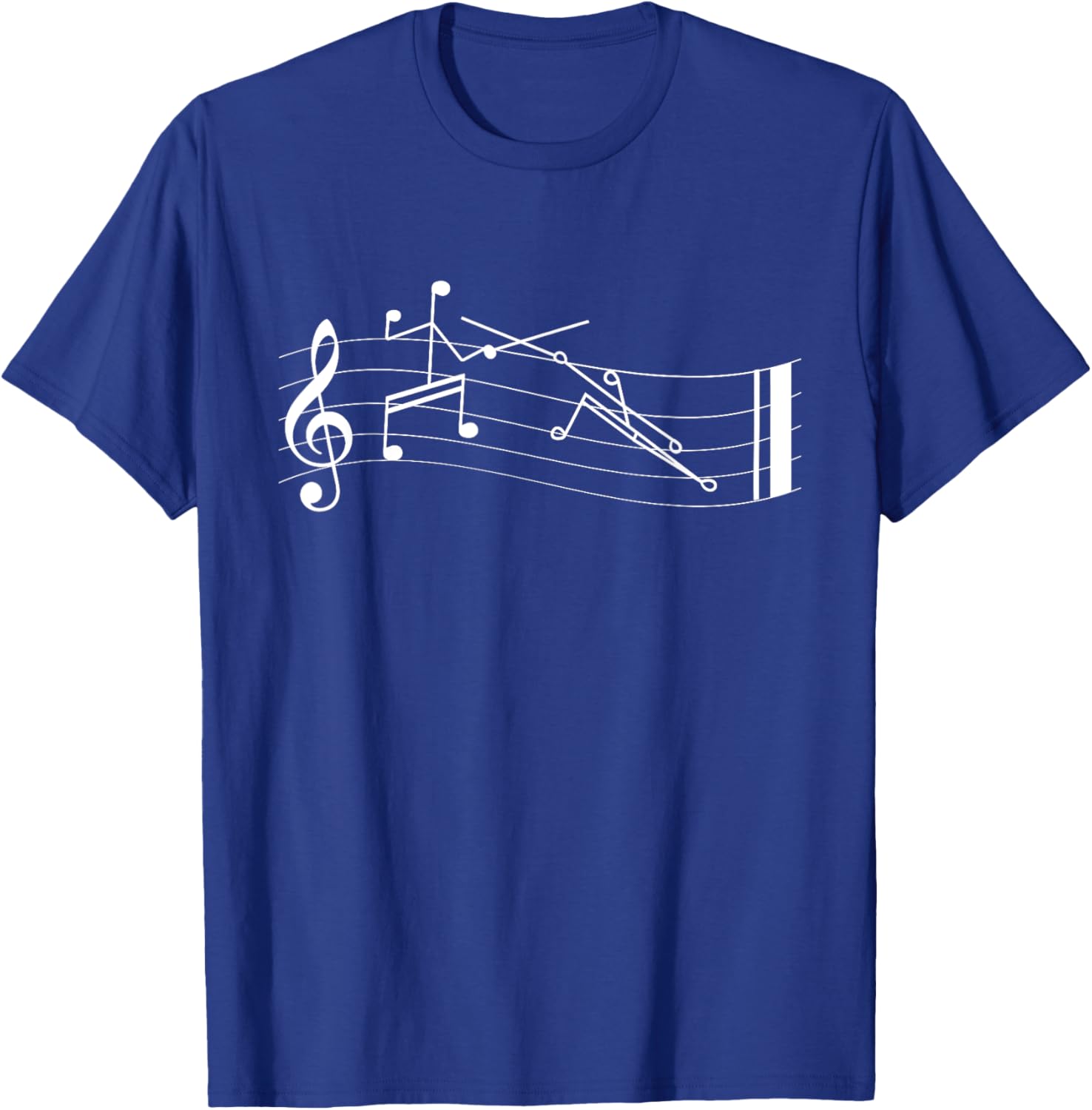 Funny Stick-Figure Music Notes En-garde T-Shirt for Music Lovers - 3