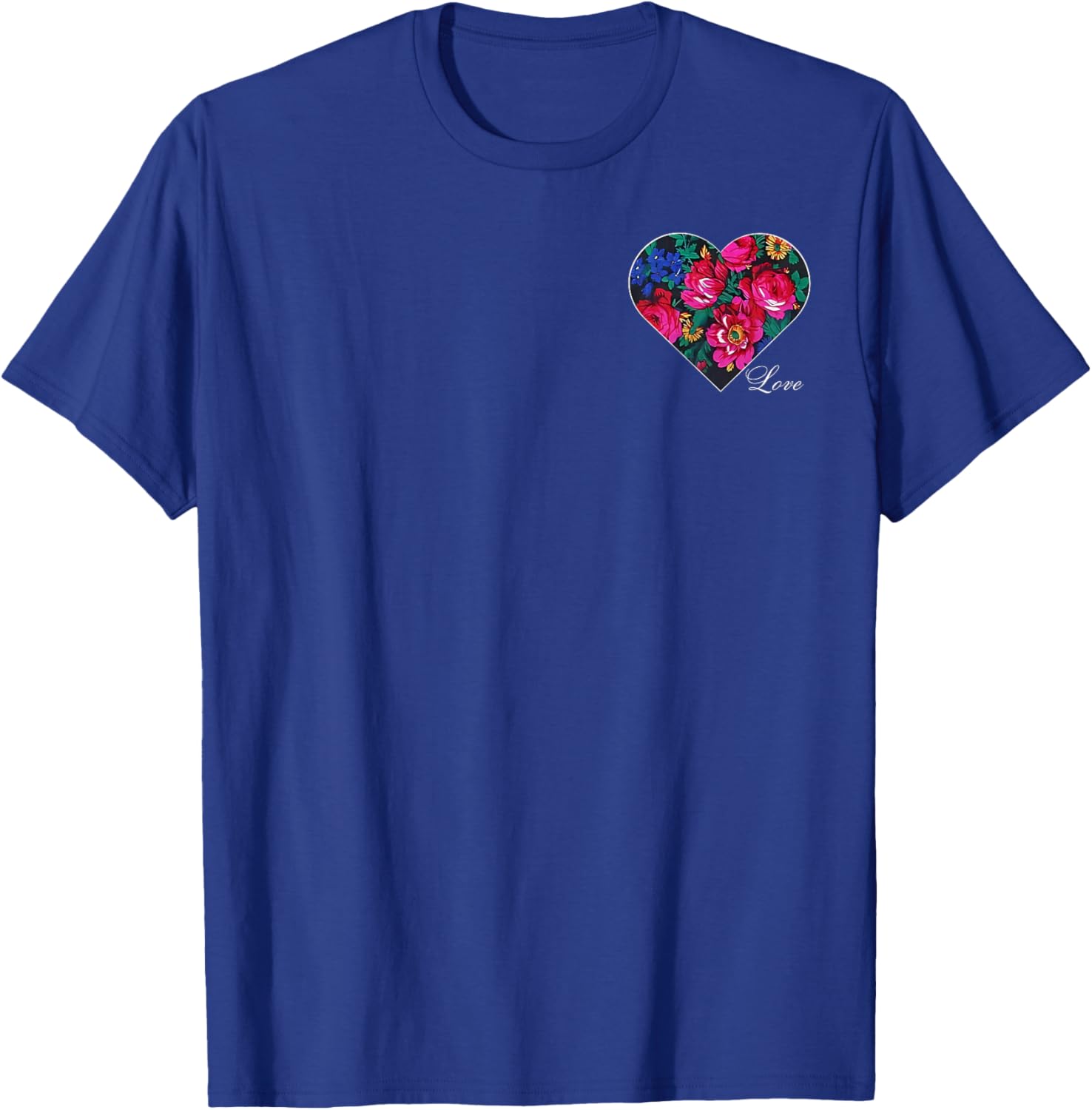 Floral Heart Love T-Shirt for Native American Women - Masani Scarf Design - 6