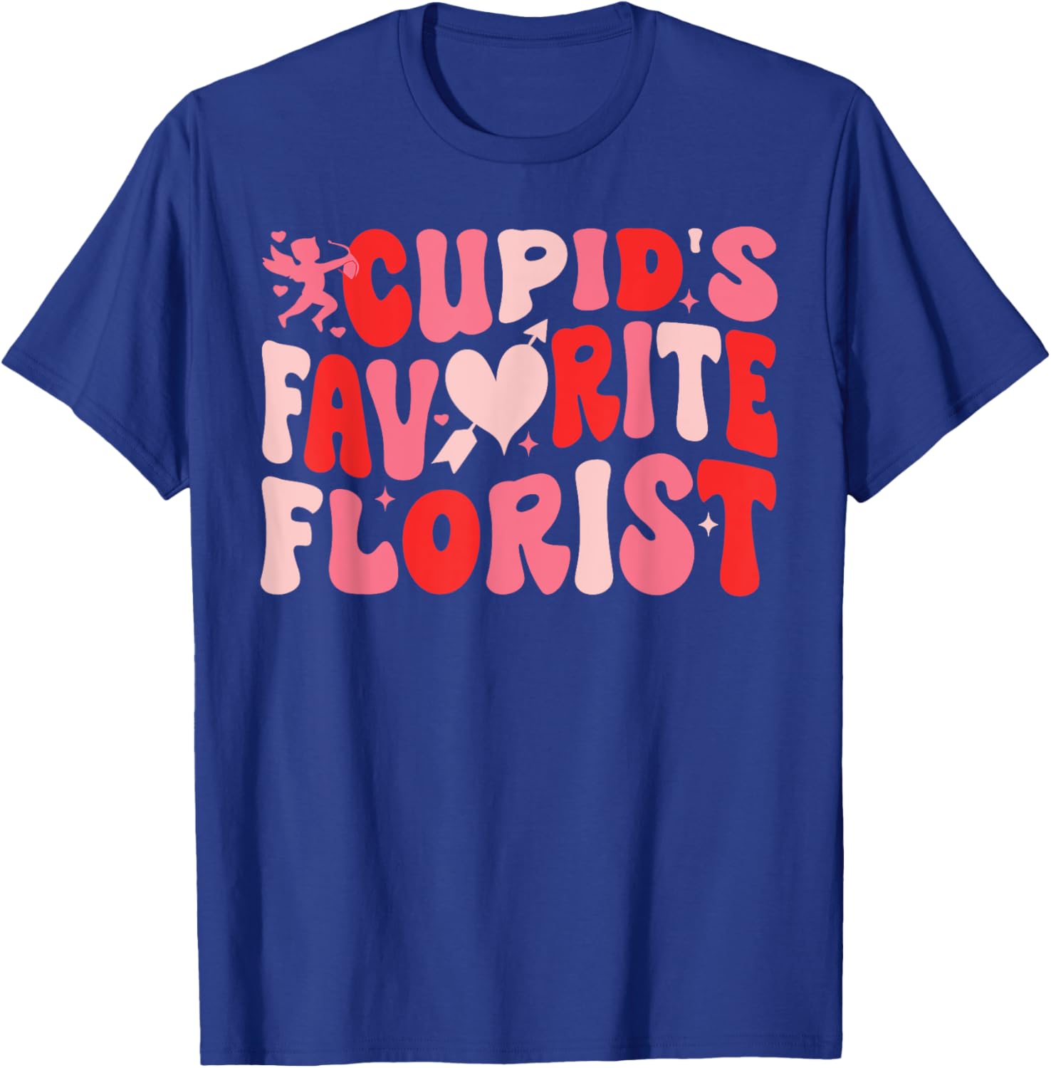 Cupid's Favorite Florist Retro Valentine's Day T-Shirt for Lovebirds - 4