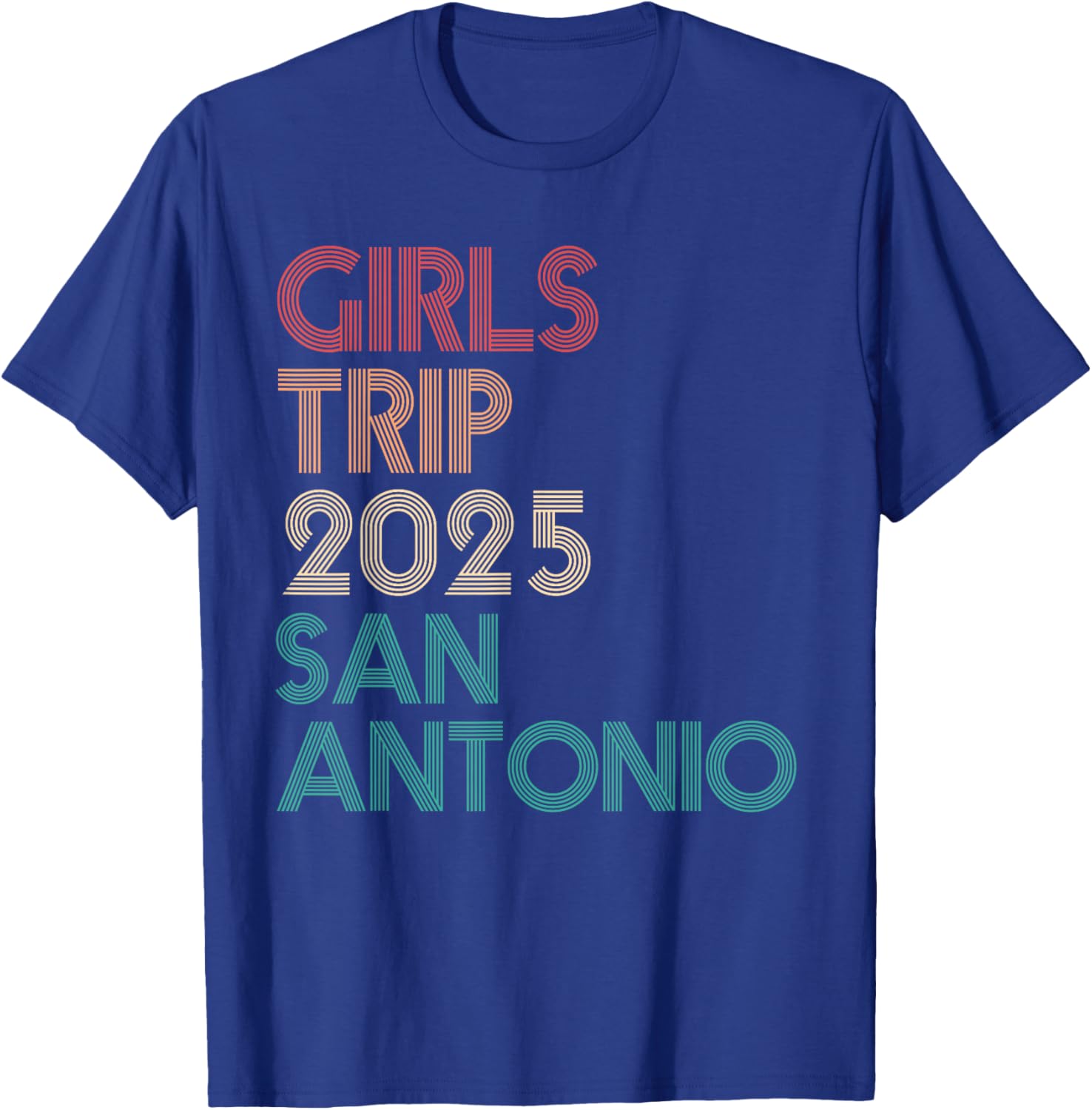 Girls Trip San Antonio Texas 2025 Retro Summer Vacation T-Shirt - 5